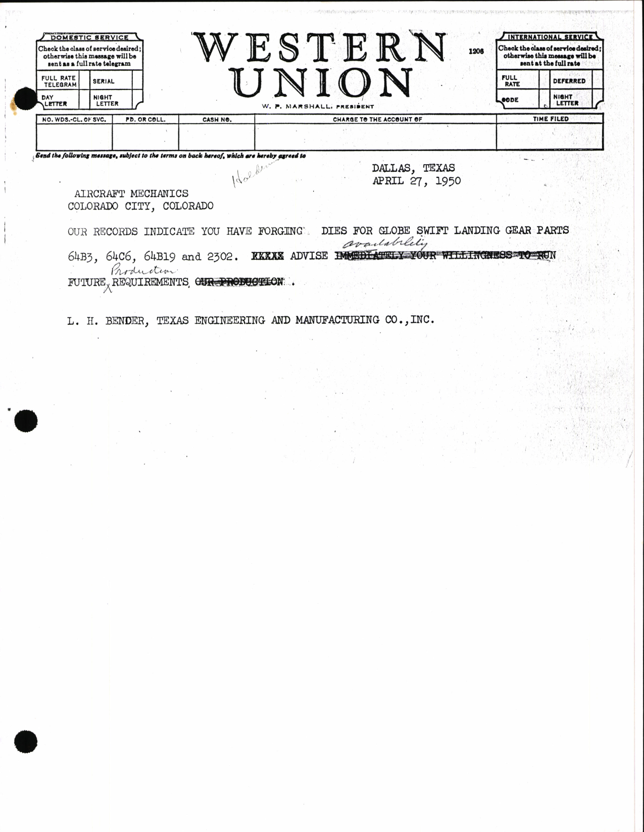 Sample page 4 from AirCorps Library document: Globe Strut Parts Data and Miscelaneous