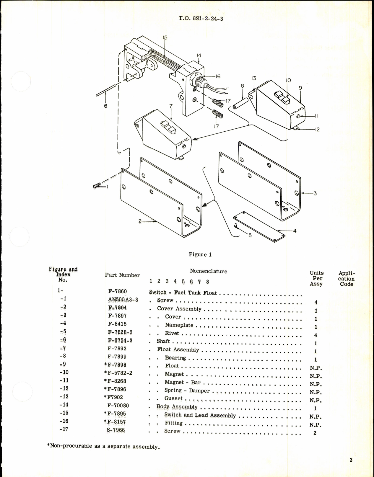 Sample page 3 from AirCorps Library document: Switch Assembly, Fuel Float F-7860