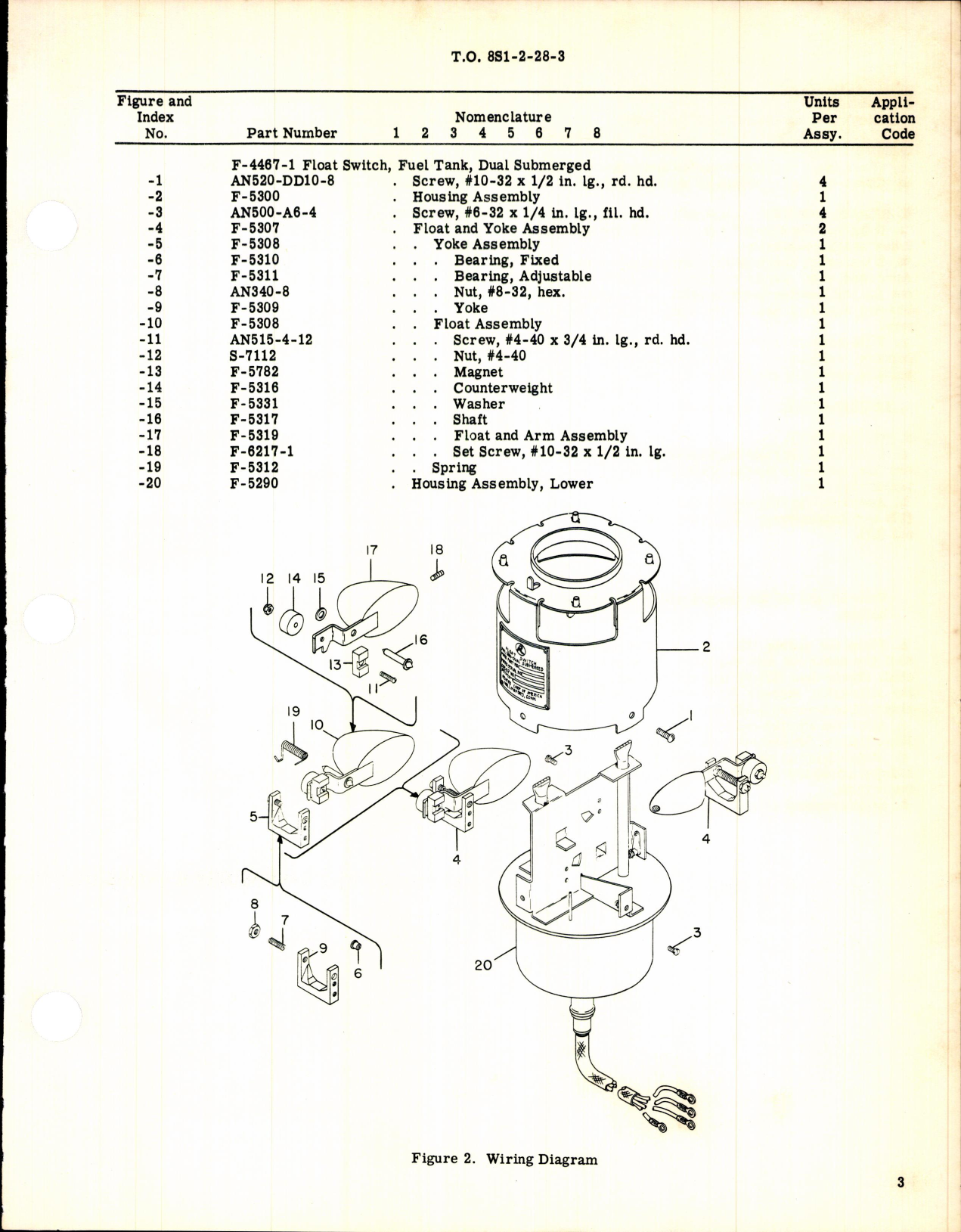 Sample page 3 from AirCorps Library document: Switch Assembly, Fuel Tank, Dual Submerged 
