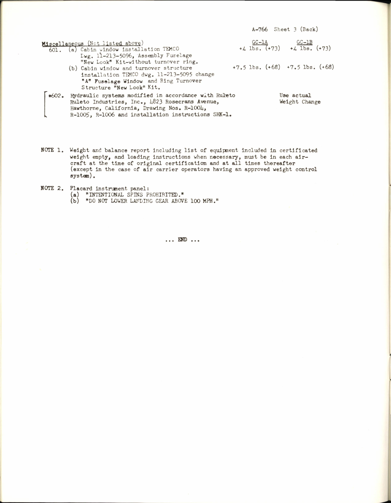 Sample page 8 from AirCorps Library document: Swift Specifications, A.D. Notes, and S.T.C.'s