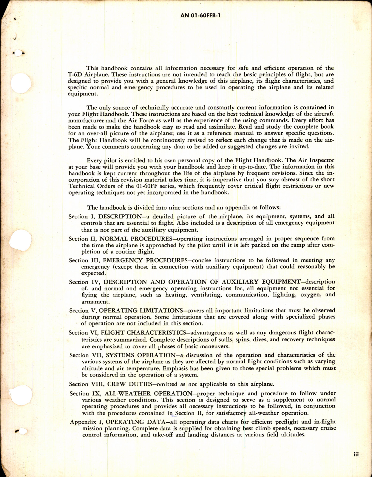 Sample page 3 from AirCorps Library document: T-6 Operation Instructions