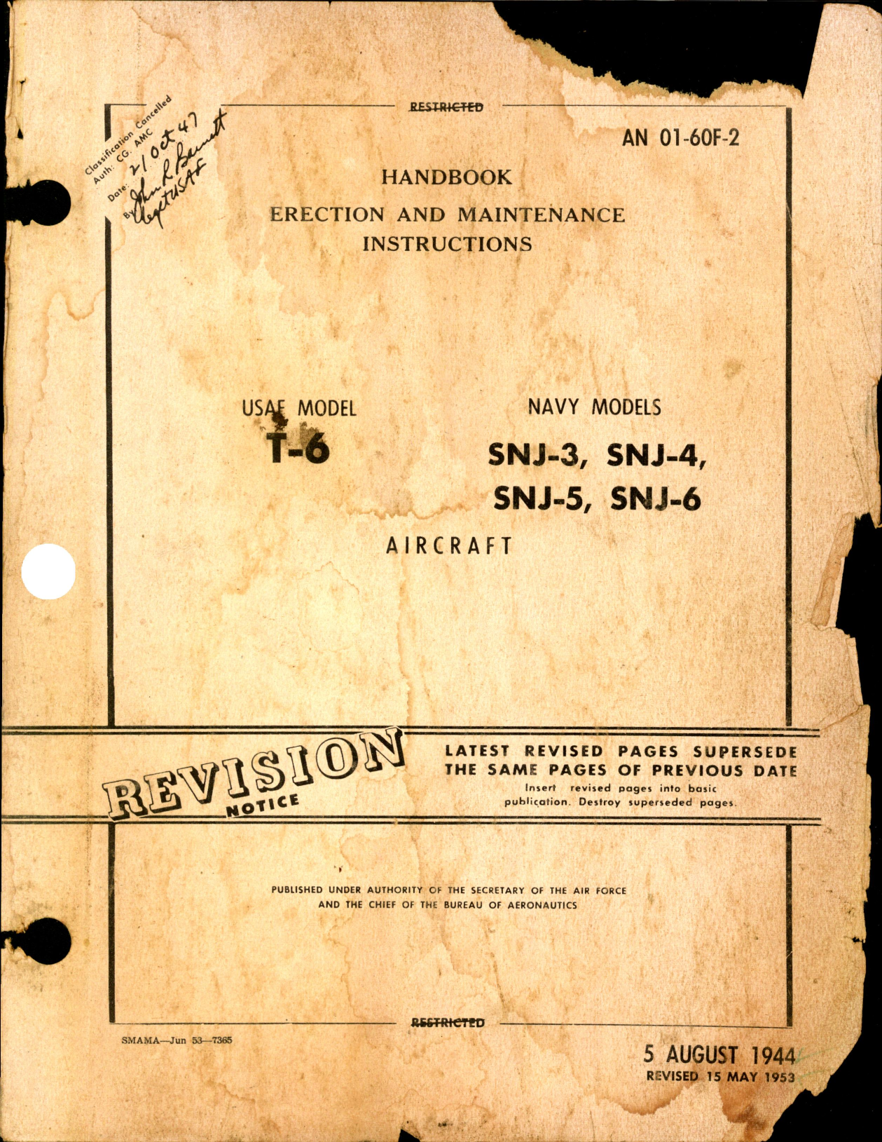 Sample page 3 from AirCorps Library document: Erection and Maintenance Instructions for T-6, SNJ-3, -4, -5, and -6