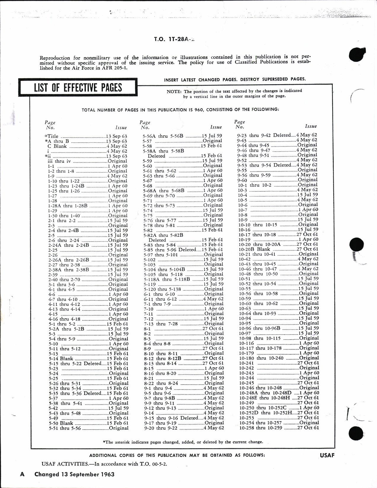 Sample page 2 from AirCorps Library document: Technical Manual Maintenance T-28A and T-28D Aircraft