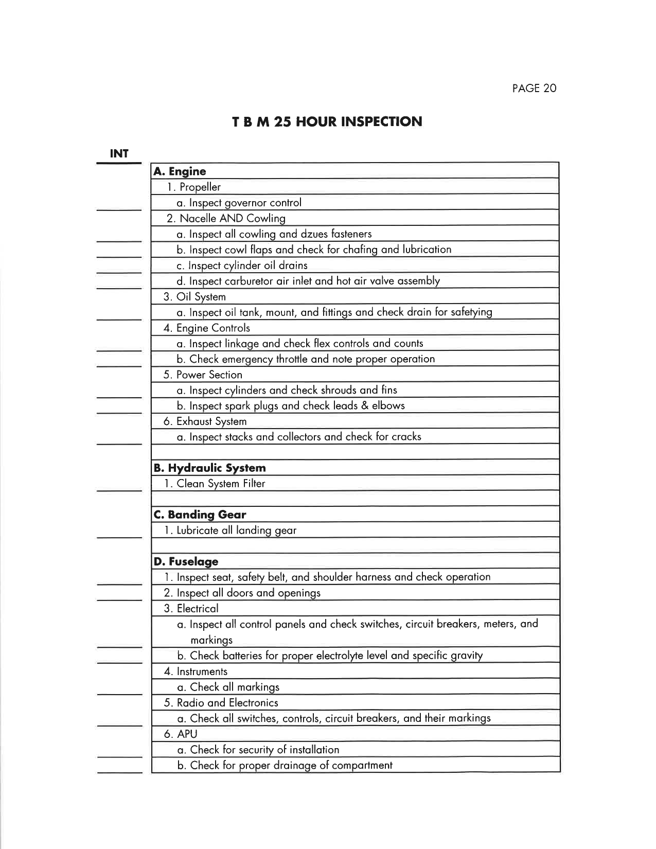 Sample page 2 from AirCorps Library document: TBM Checklist