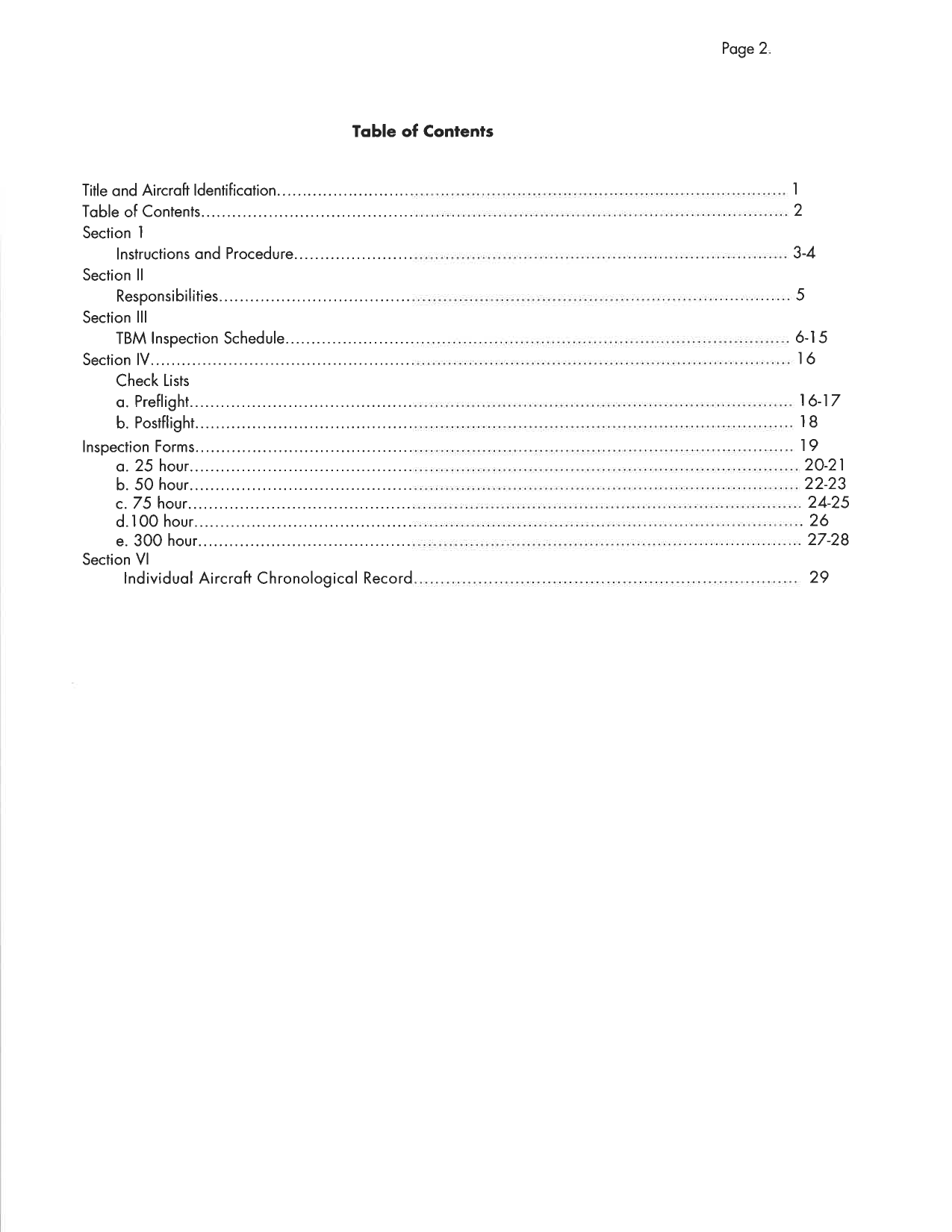 Sample page 2 from AirCorps Library document: TBM-3E Inspection Program Manual