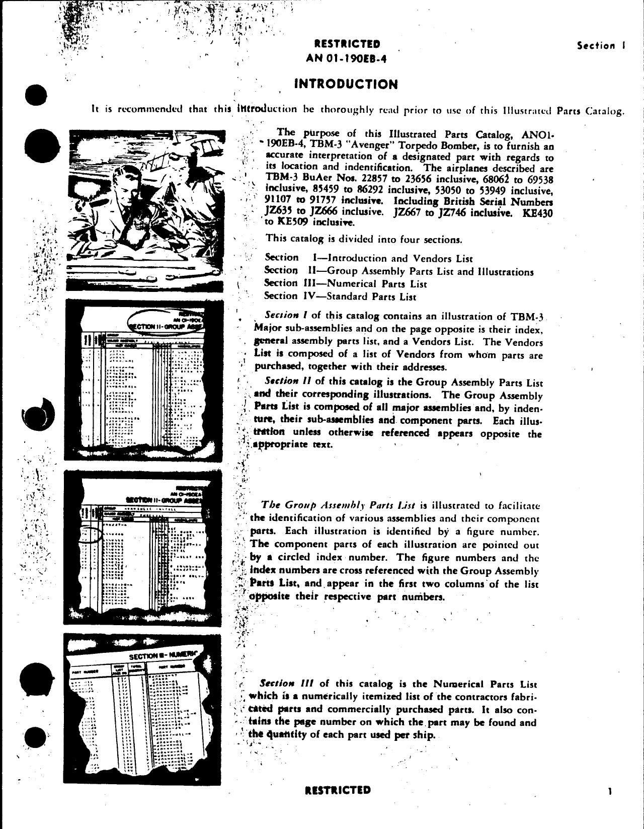 Sample page 9 from AirCorps Library document: Aircraft Parts Catalog TBM-3 (1 of 3)