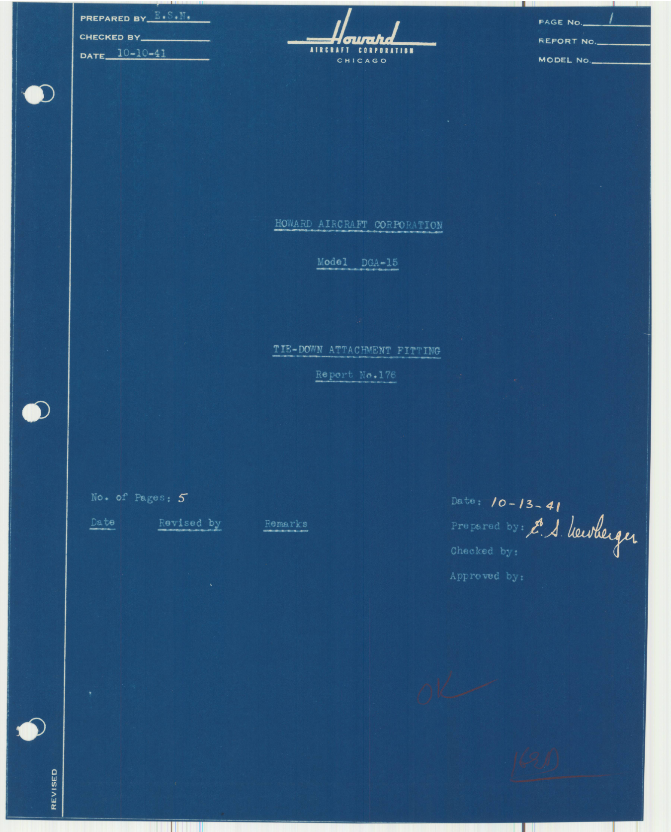 Sample page 2 from AirCorps Library document: Report 176, Tie-Down Attachment Fitting, DGA-15