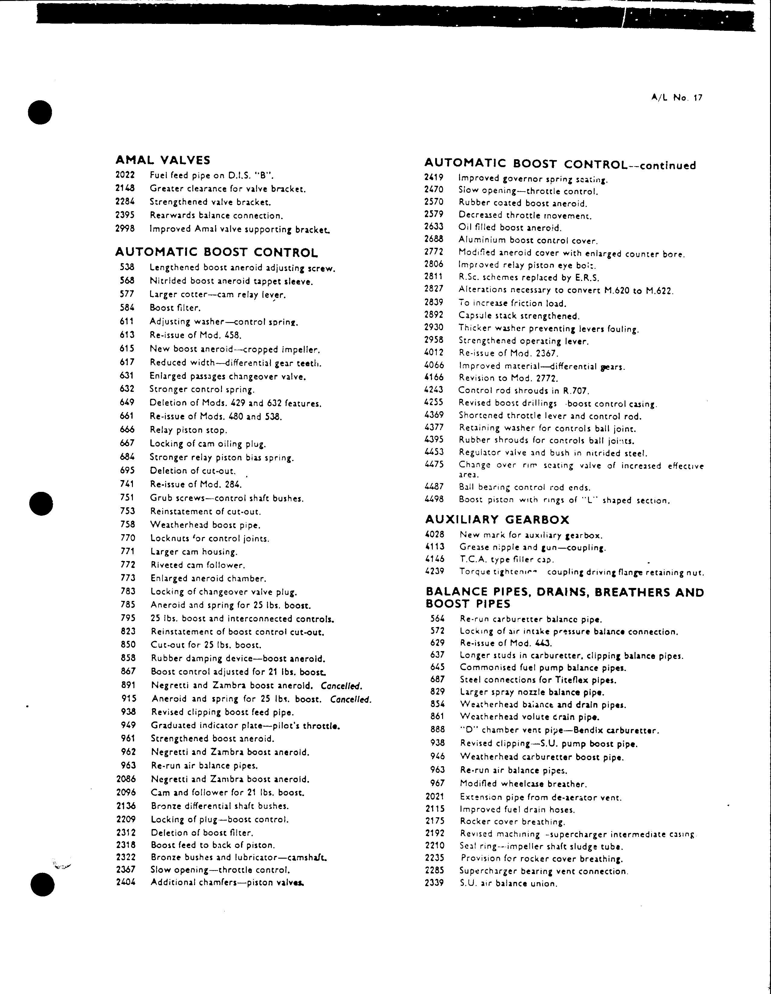 Sample page 13 from AirCorps Library document: Numerical List of Modifications to Rolls Royce Merlin Engines