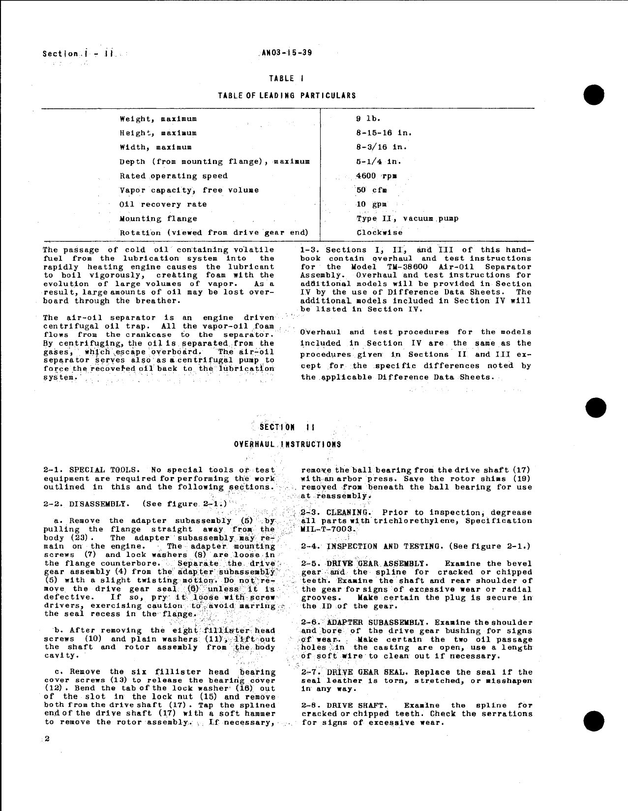 Sample page 4 from AirCorps Library document: Overhaul Instructions for Model TM-38600 Air-Oil Separator (Thompson)