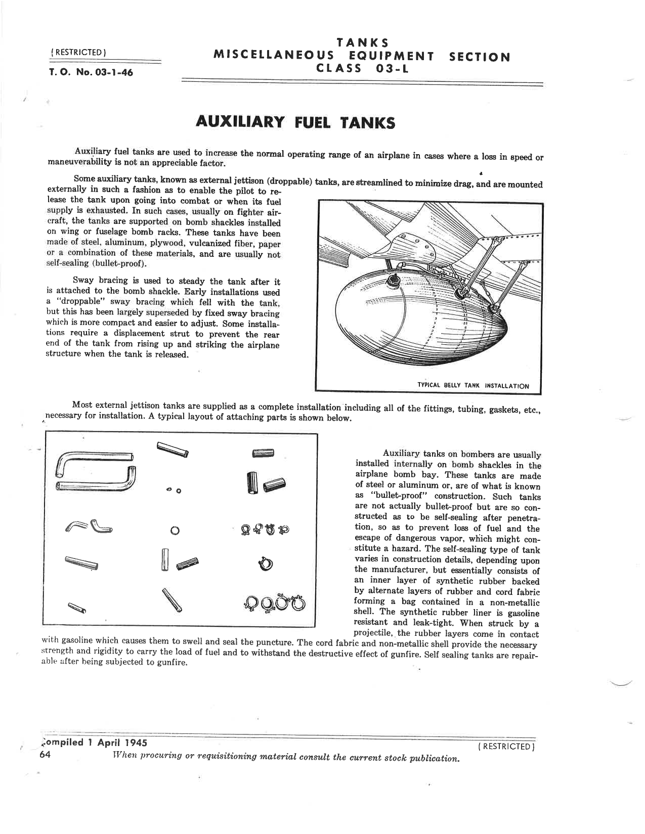 Sample page 1 from AirCorps Library document: Tanks - Misc Equipment Section - Class 03-L