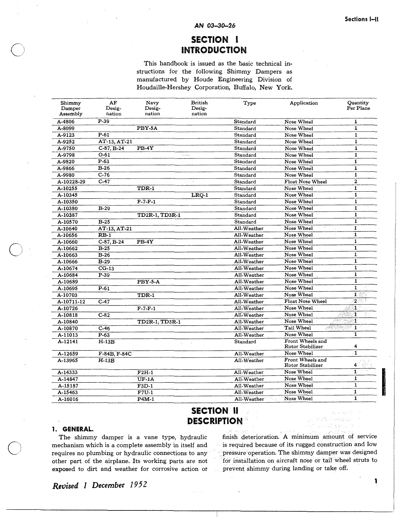 Sample page 5 from AirCorps Library document: Technical Manual - Operation, Service & Overhaul Instructions - Shimmy Dampers
