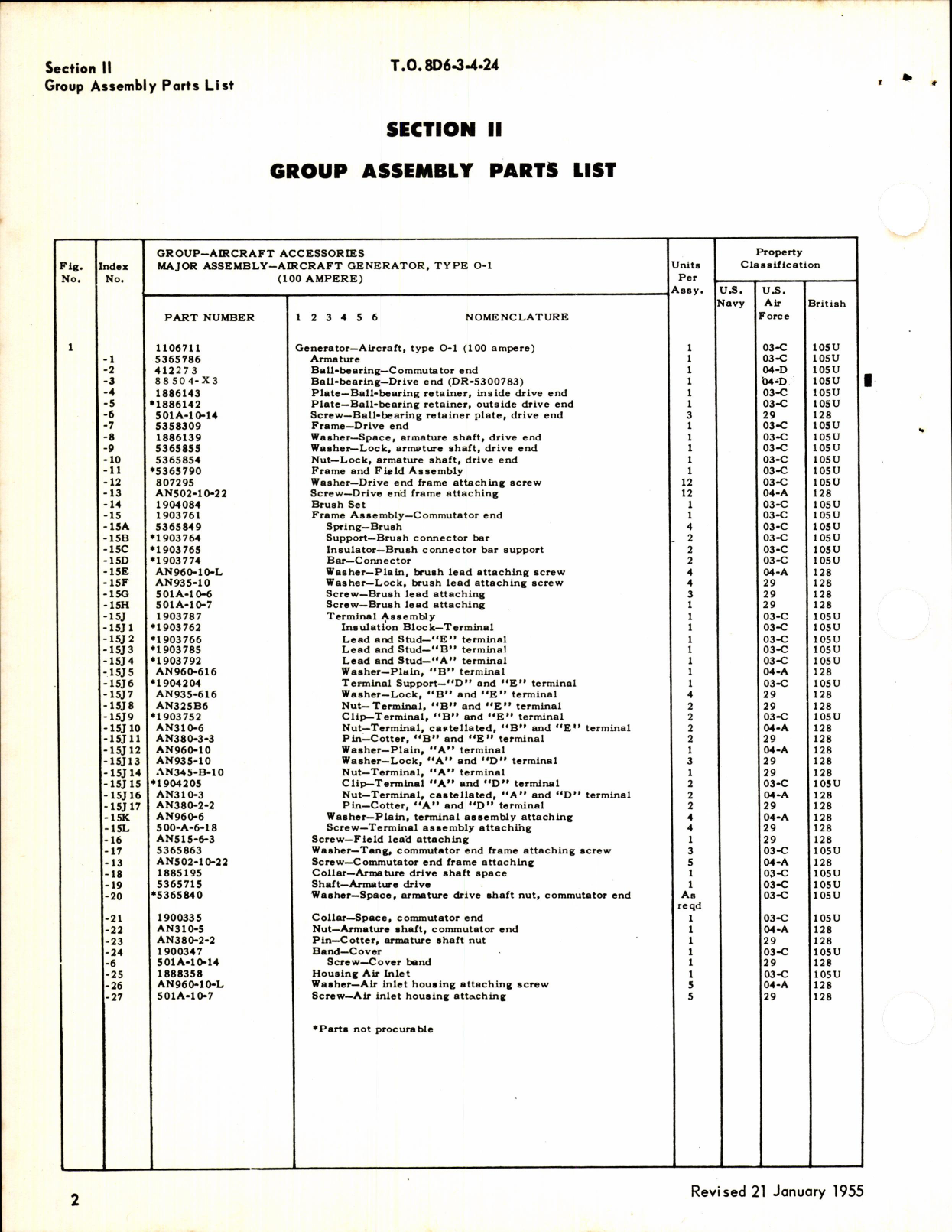 Sample page 4 from AirCorps Library document: Illustrated Parts Breakdown for Types O-1 and P-1 Generators