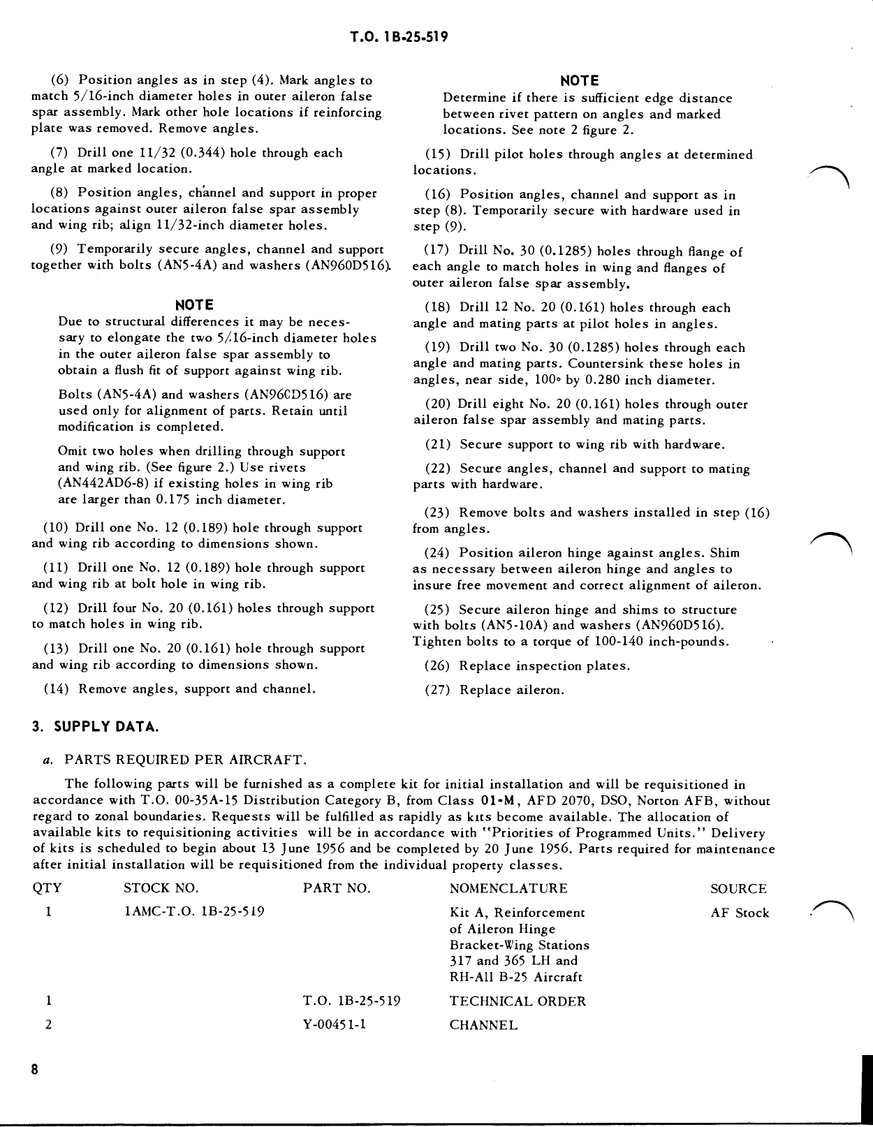 Sample page 527 from AirCorps Library document: Technical Orders - B-25 - Part 1