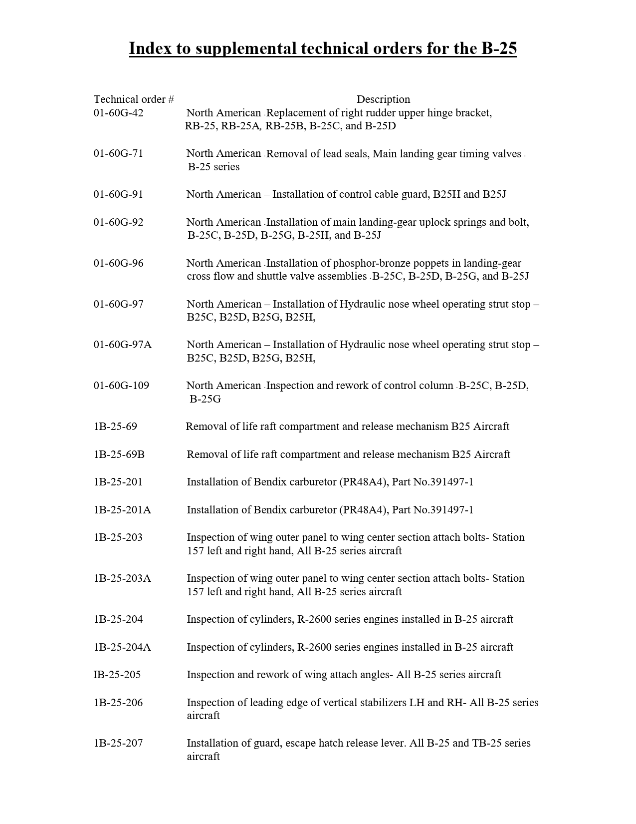 Sample page 1 from AirCorps Library document: Technical Orders - B-25 - Part 2