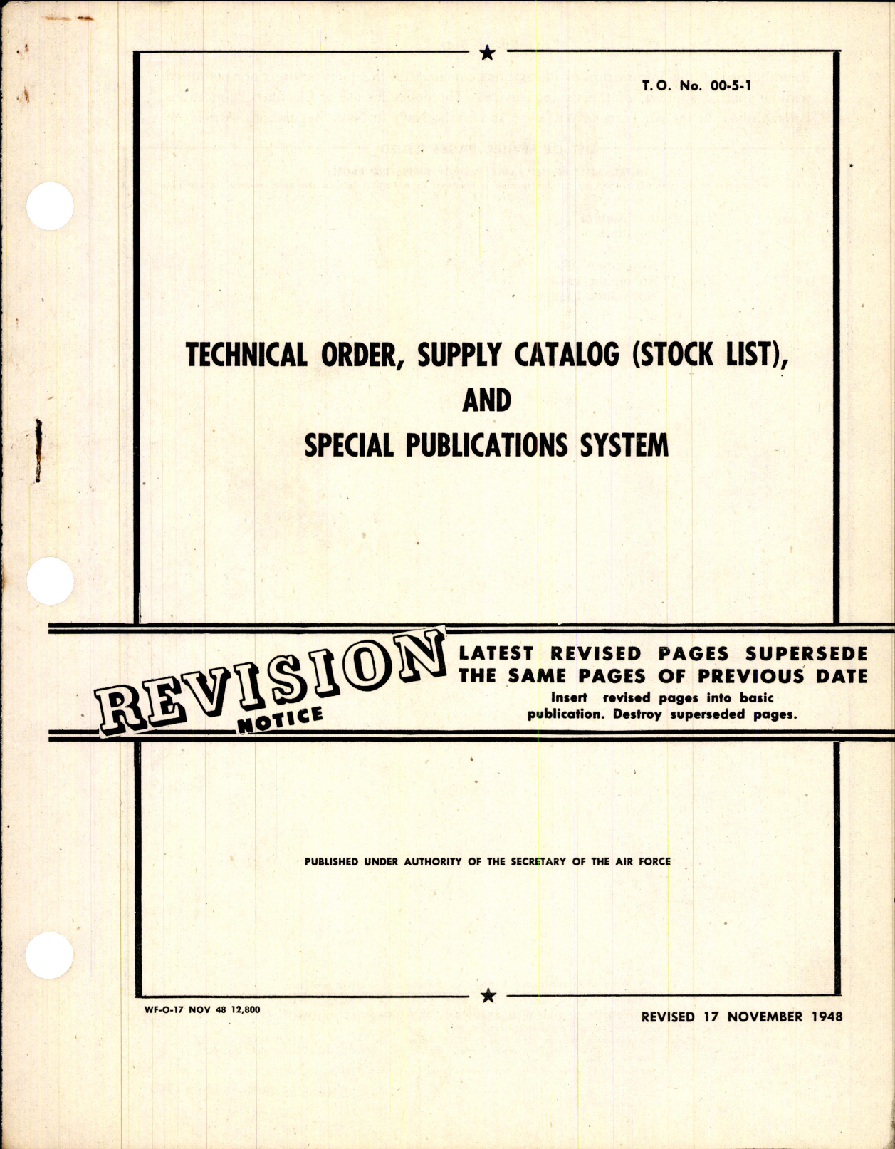 Sample page 1 from AirCorps Library document: Supply Catalog (Stock List) and Special Publications System