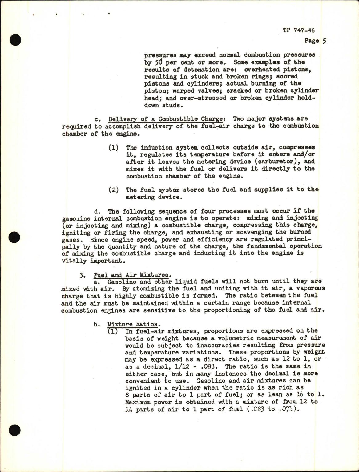 Sample page 5 from AirCorps Library document: Training Project, Inspection of Aircraft Fuel, Carburetion and Injection System