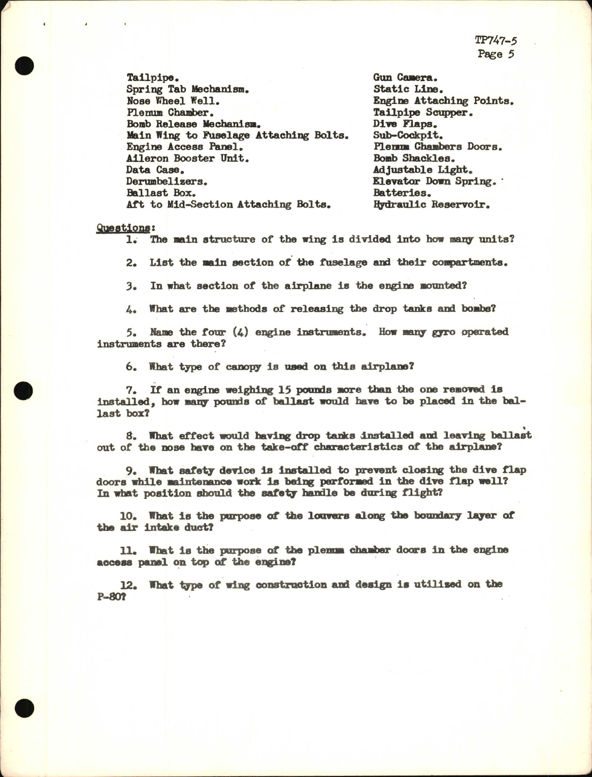 Sample page 5 from AirCorps Library document: Training Project, Brief Description of the Airplane