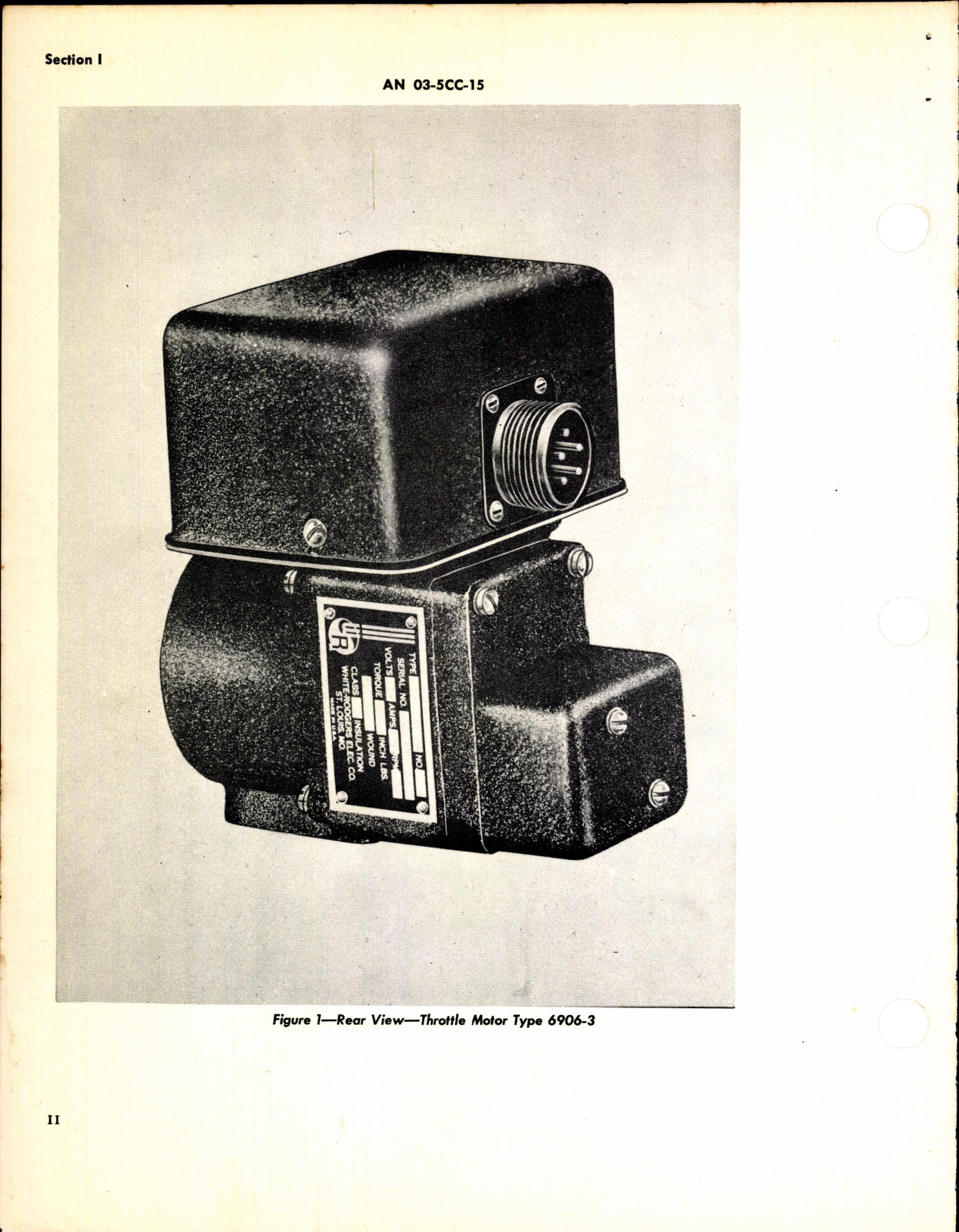 Sample page 4 from AirCorps Library document: Operation, Service, & Overhaul Inst w/ Parts Catalog for Throttle (Servo) Motor Type 6906-3