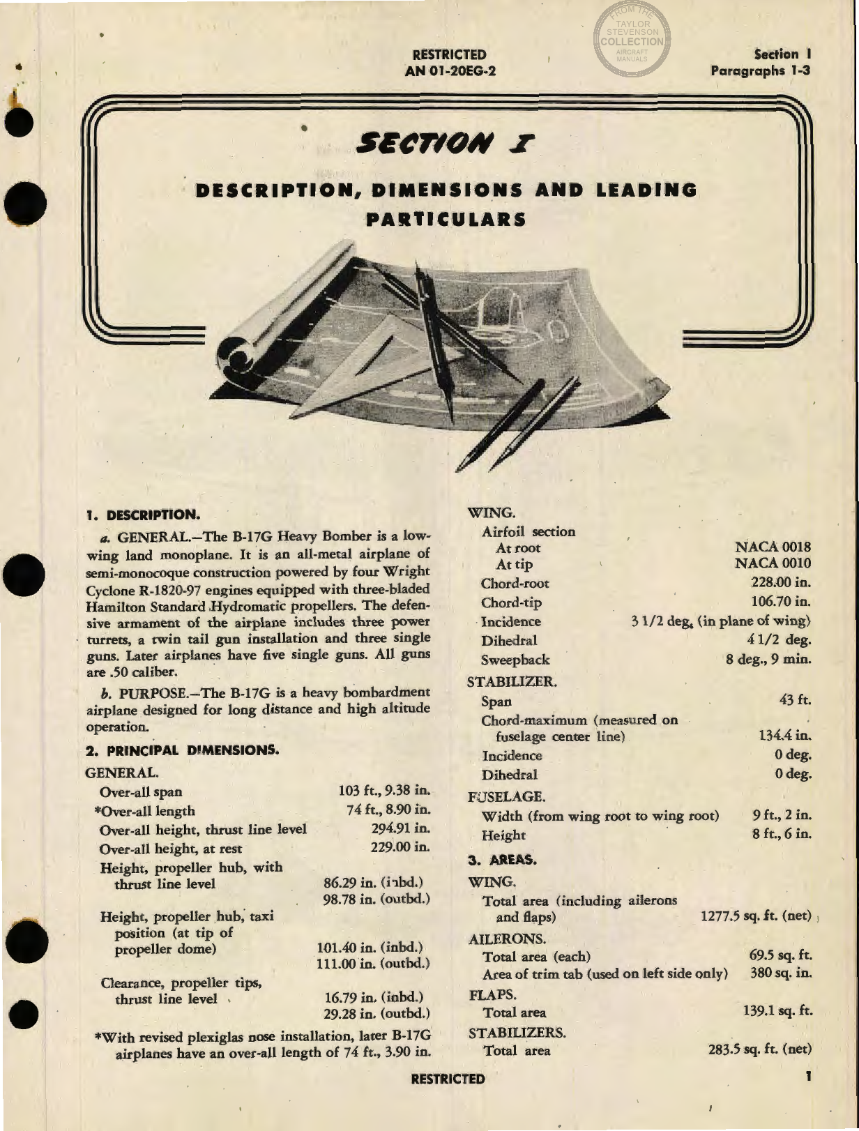 Sample page 5 from AirCorps Library document: Erection and Maintenance Instructions for B-17G (Fortress III) Airplanes