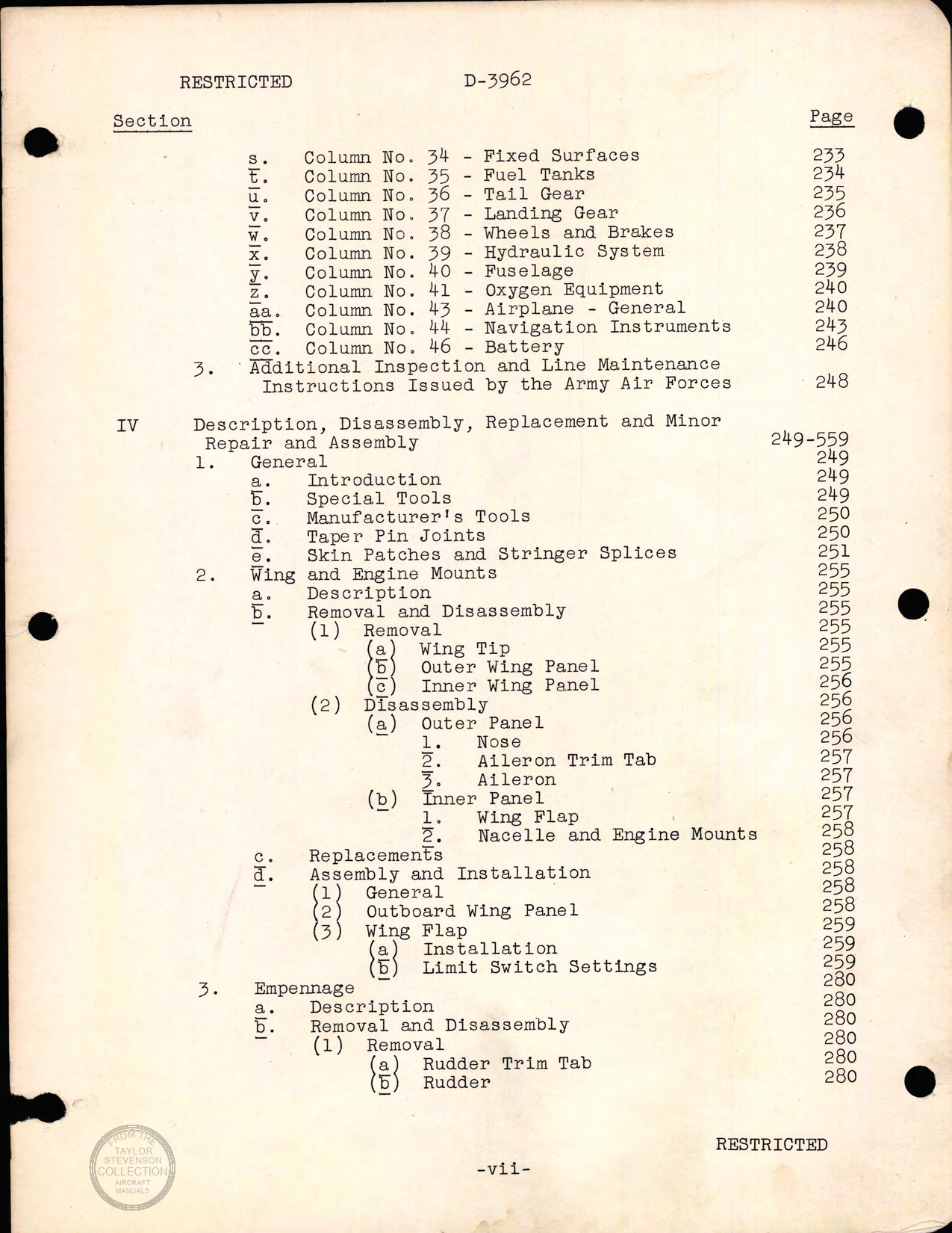 Sample page 8 from AirCorps Library document: Preliminary Handbook of Instructions for Model B-17F Bombardment Airplane