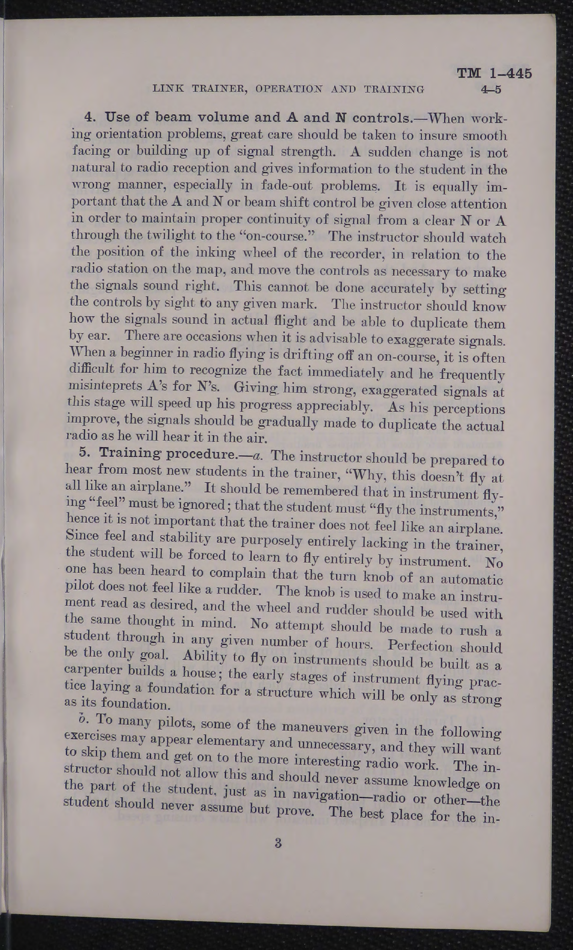 Sample page 5 from AirCorps Library document: Technical Manual - Link Trainer Operation and Training