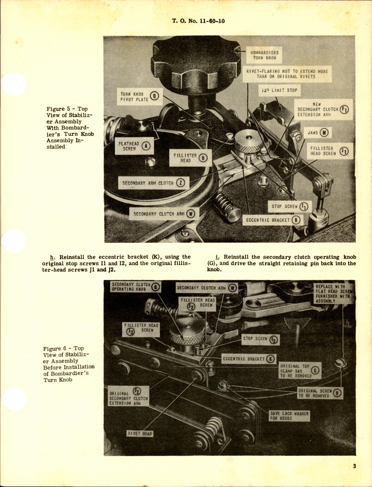 Sample page 3 from AirCorps Library document: Installation of Bombardier's Turn Knob Assembly