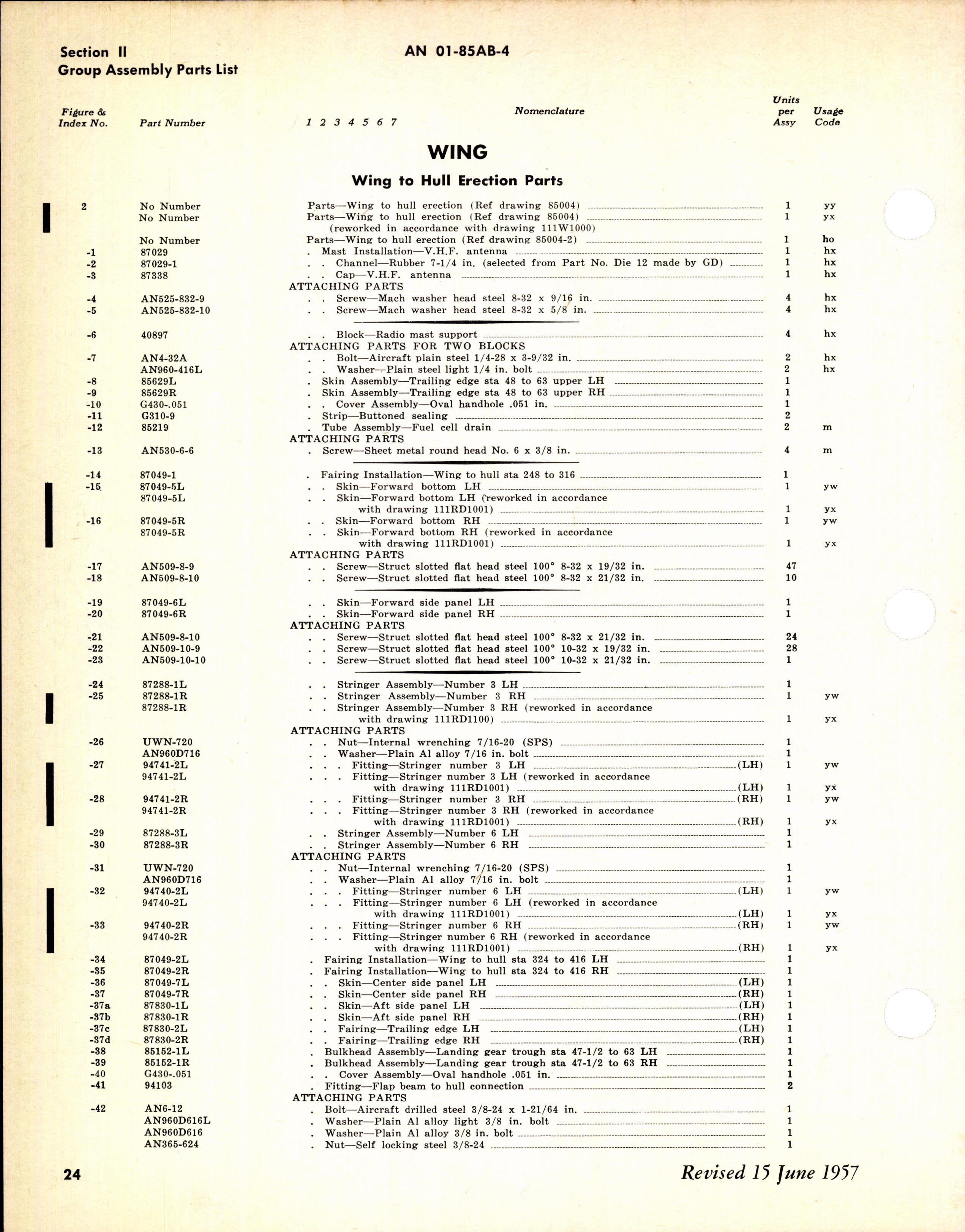 Sample page 72 from AirCorps Library document: Parts Catalog for SA-16A, SA-16B, and UF-1 Aircraft