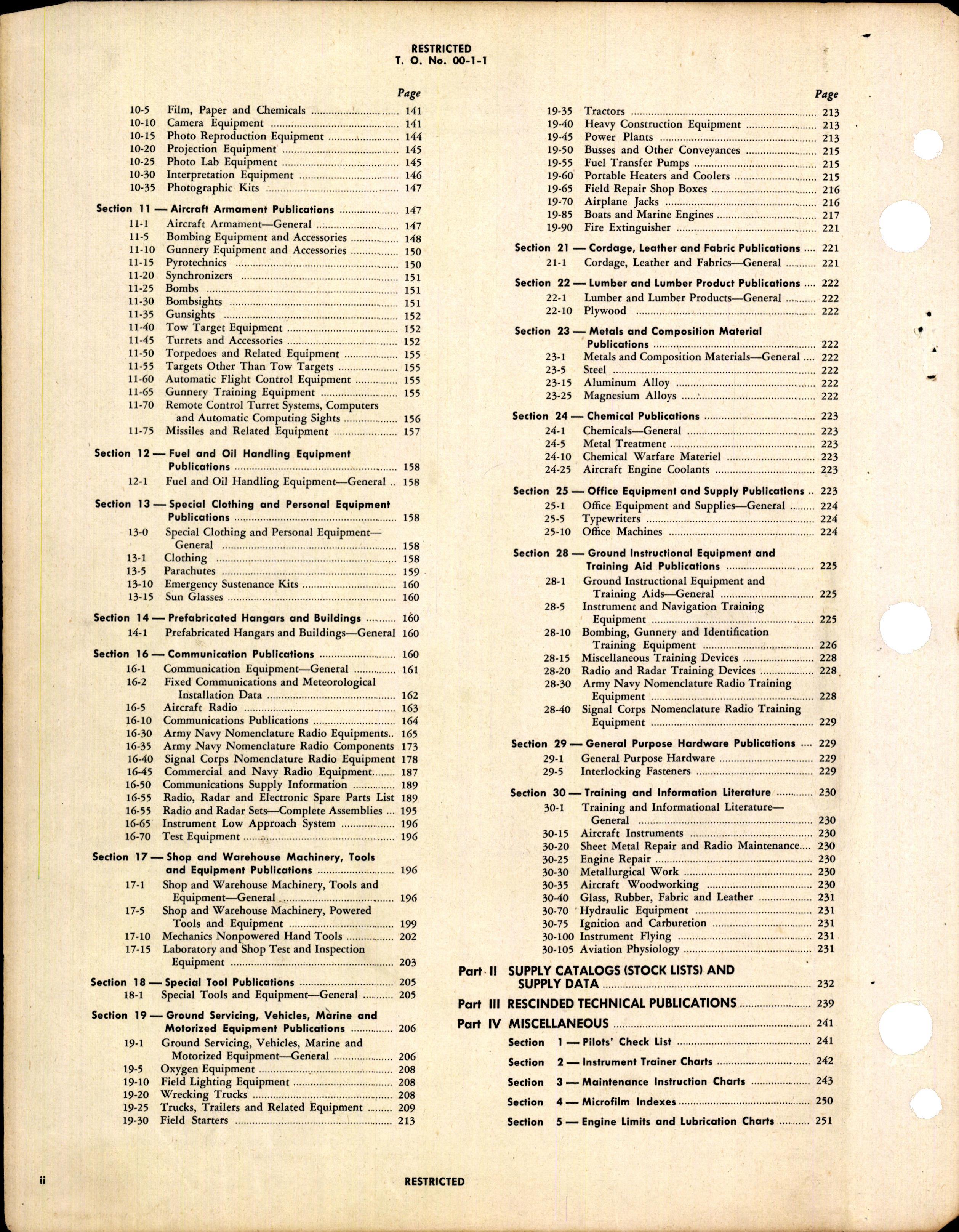 Sample page 4 from AirCorps Library document: Numerical Index of Technical Publications