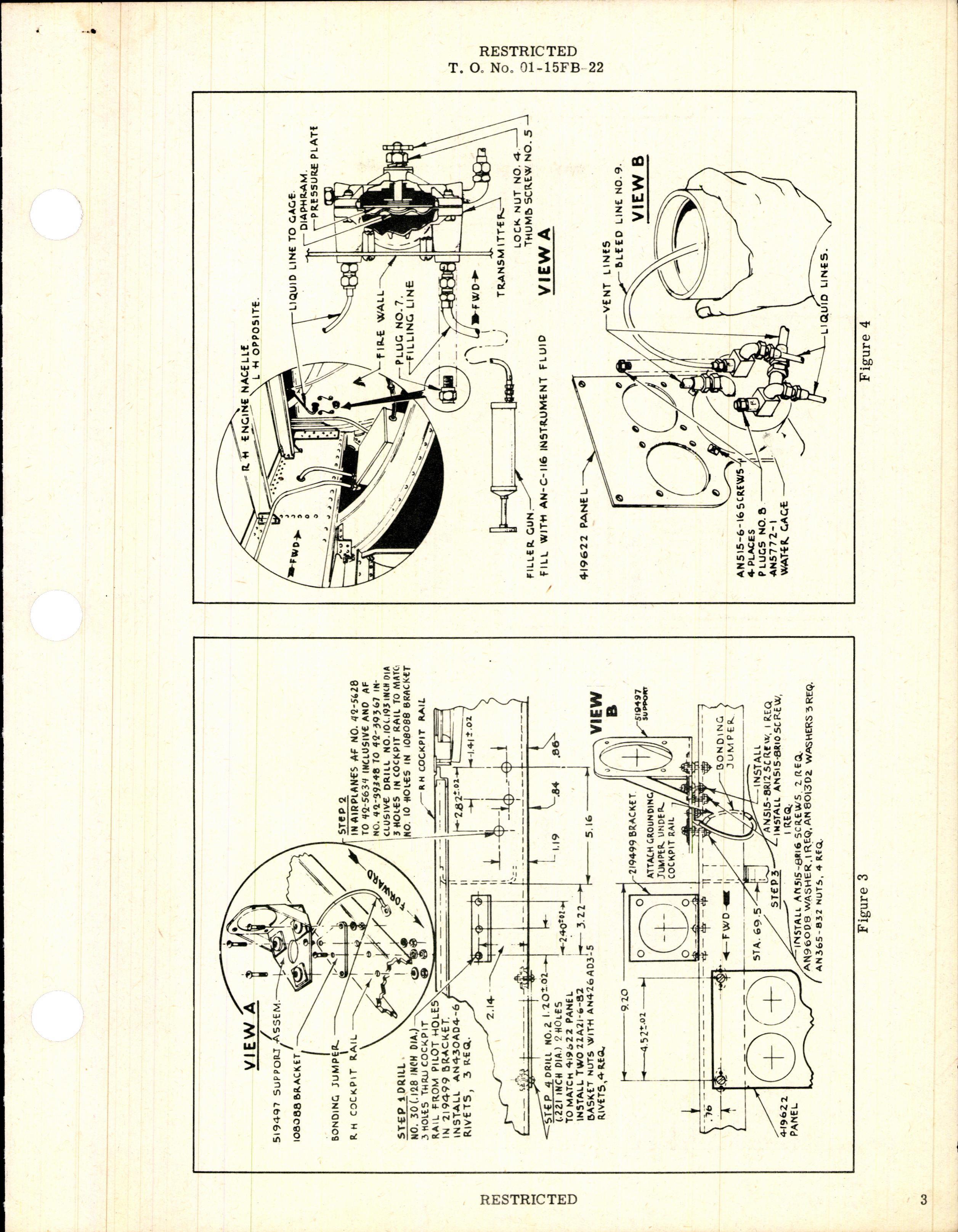 Sample page 3 from AirCorps Library document: Installation of Radio Set AN/APN-1 P-61A and P61B