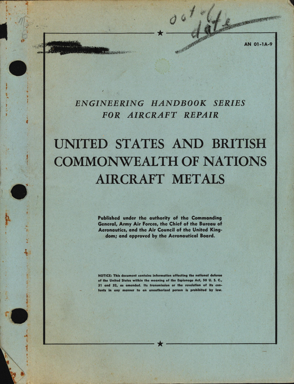 Sample page 1 from AirCorps Library document: US and Brit Commonwealth of Nations Aircraft Metals, Aircraft Repair