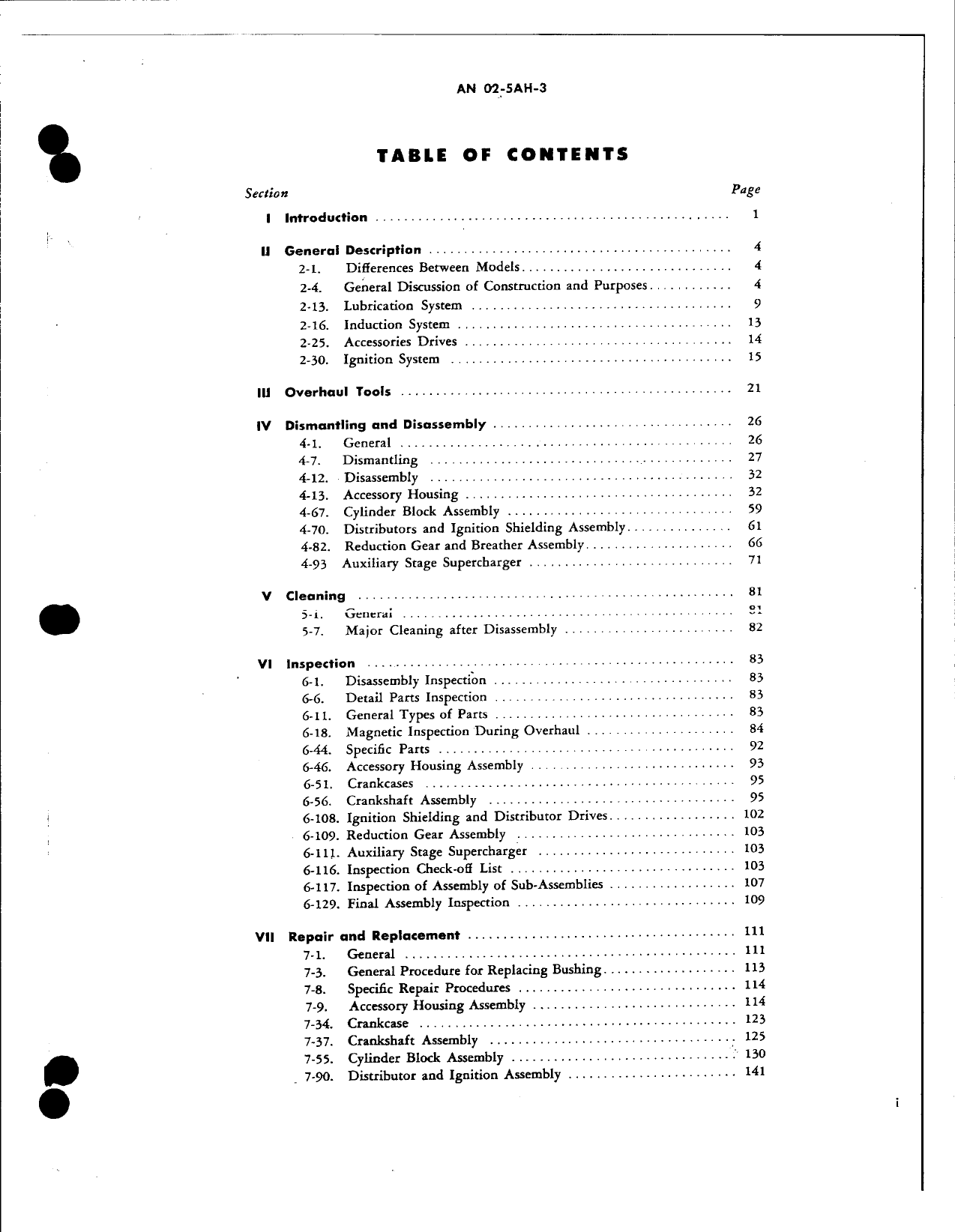 Sample page 3 from AirCorps Library document: Overhaul Instructions for Models V-1710-143 and -145 Aircraft Engines