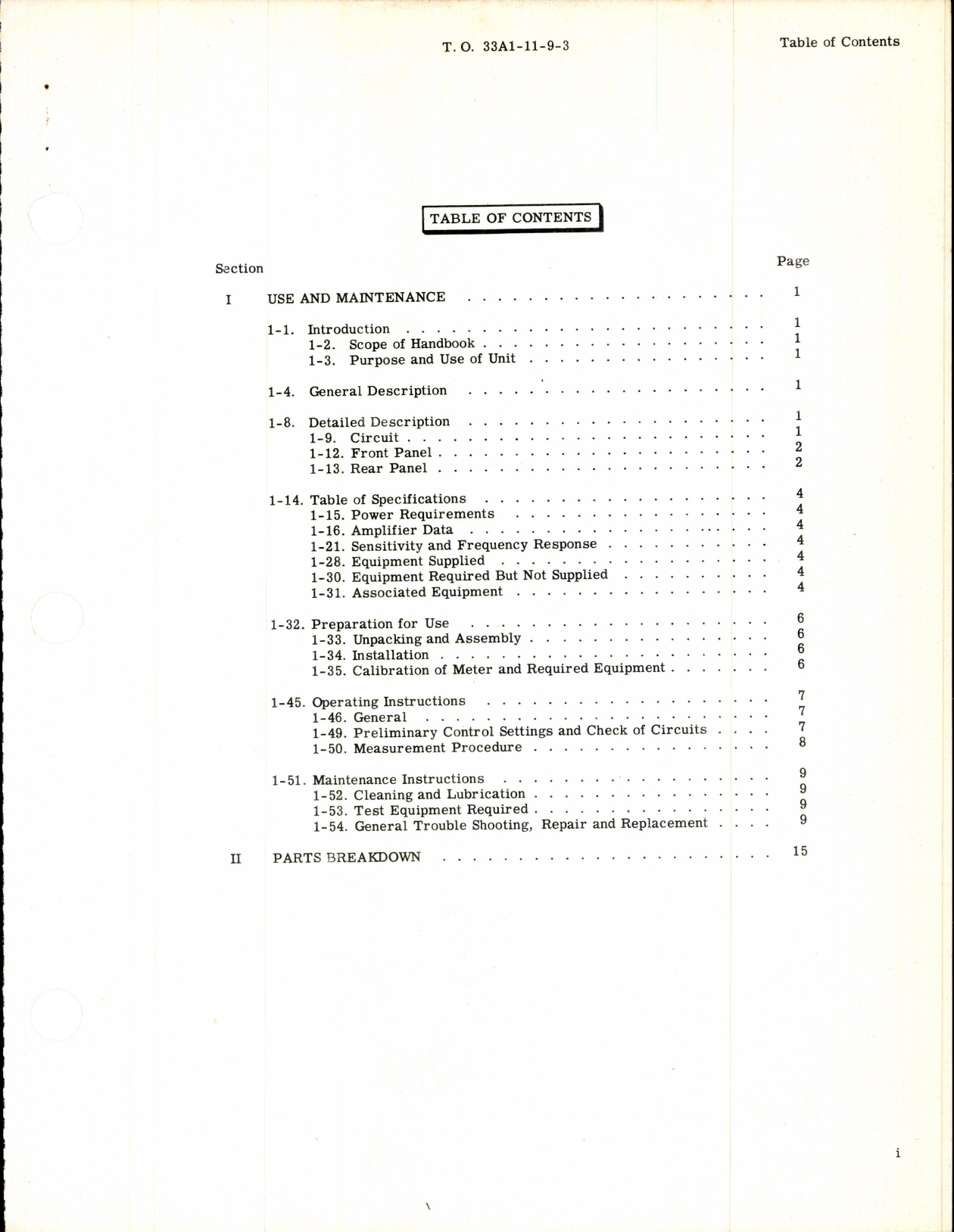 Sample page 3 from AirCorps Library document: Instructions & Parts Breakdown for Vibration Meter Type 1-117