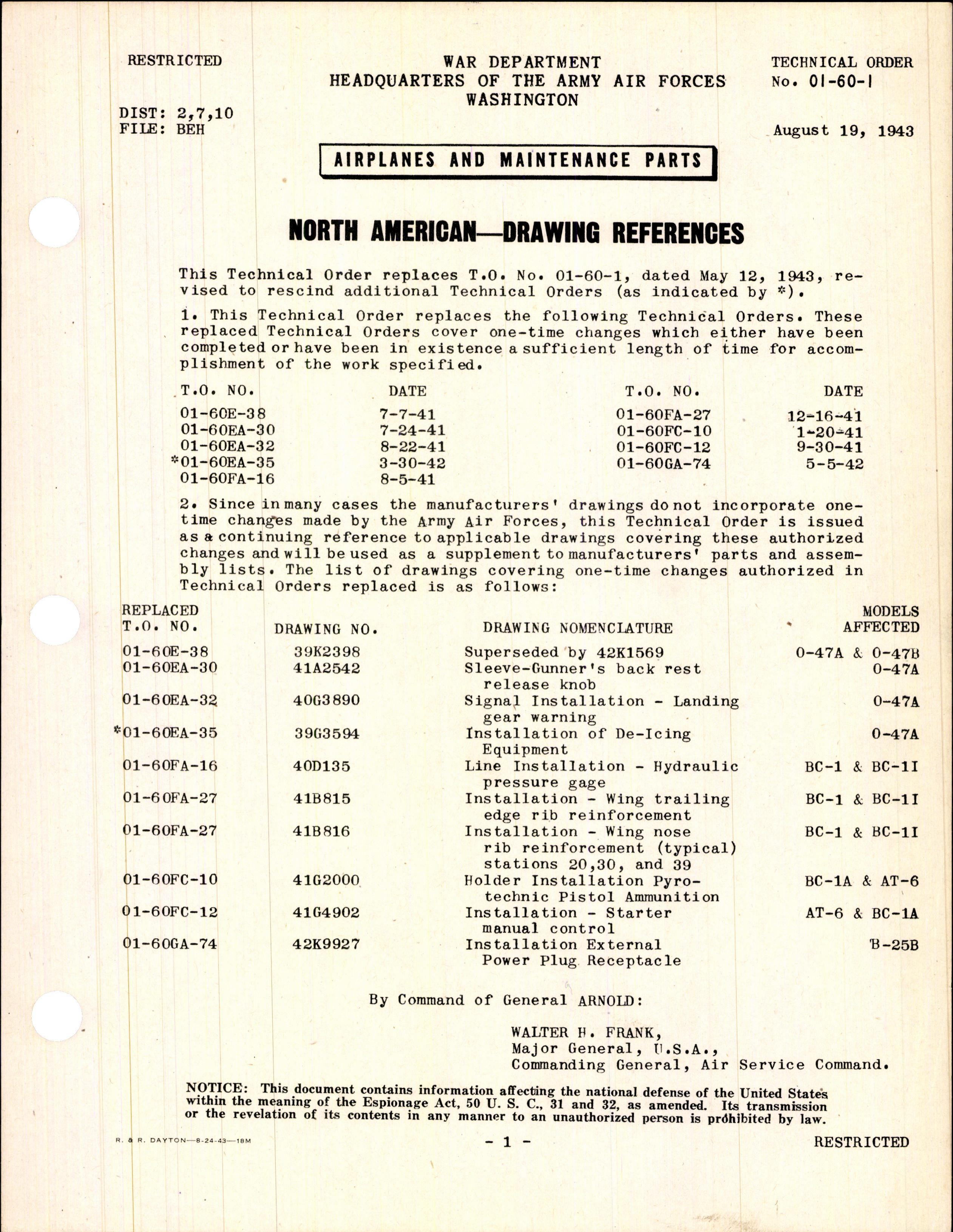Sample page 1 from AirCorps Library document: Airplane and Maintenance Parts - Drawing References
