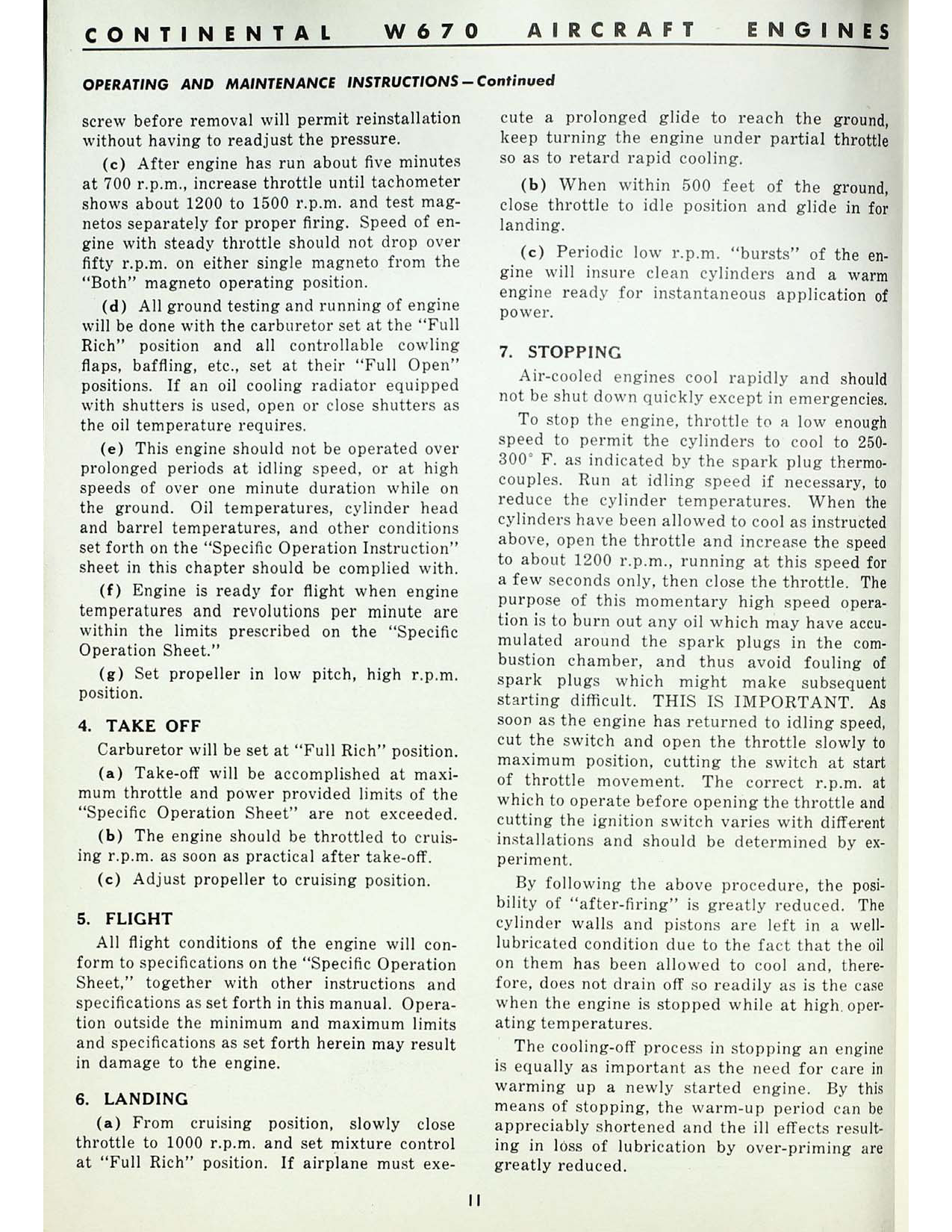 Sample page  3 from AirCorps Library document: Continental W-670 Engine - Operating & Maintenance Instructions