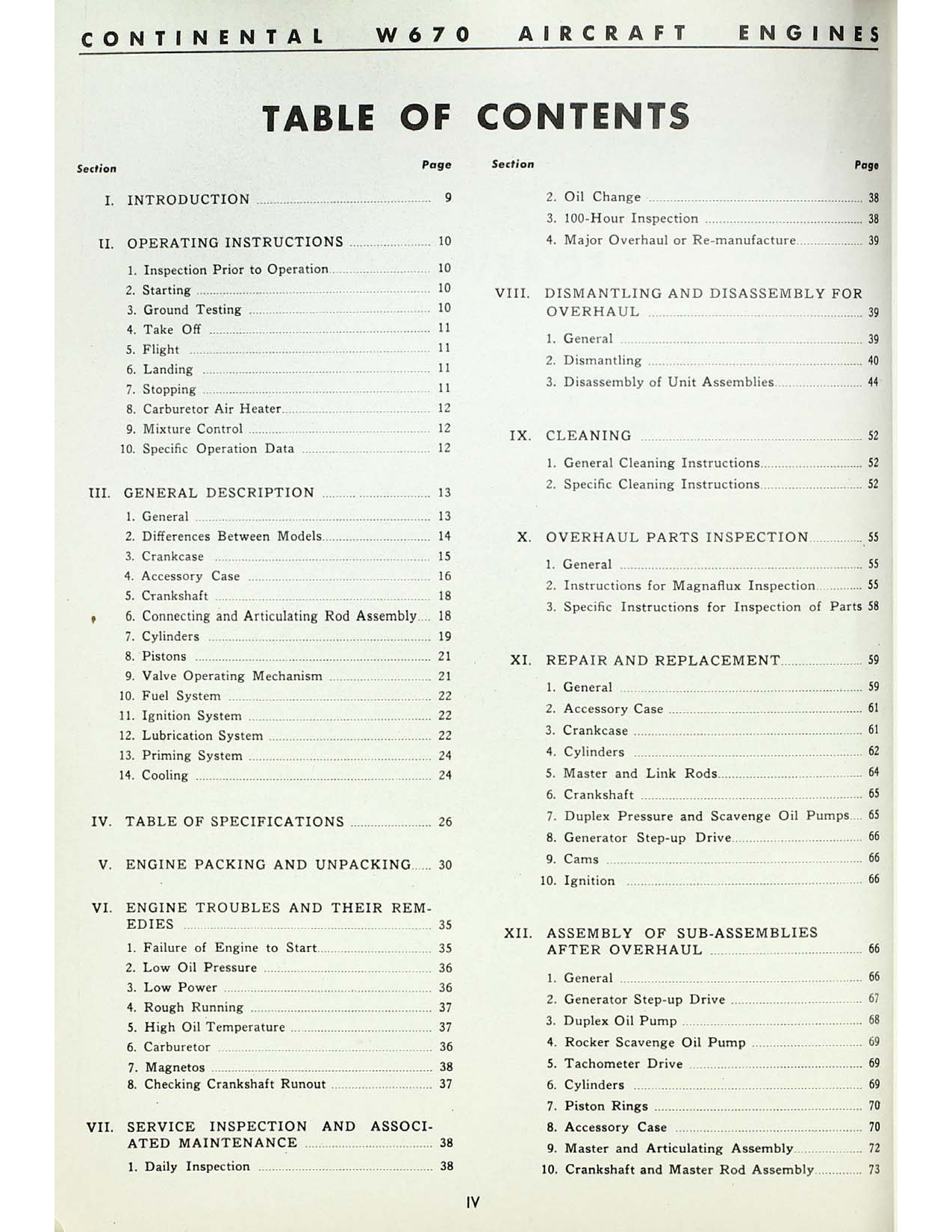 Sample page  5 from AirCorps Library document: Continental W-670 Engine - Operating & Maintenance Instructions