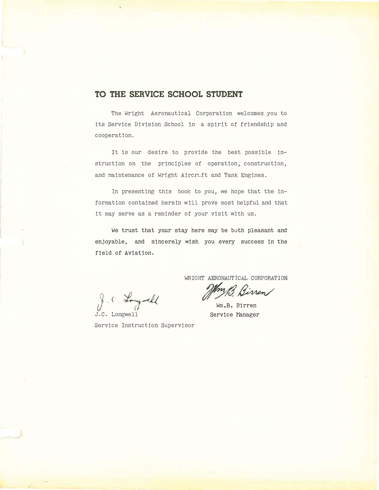 Sample page 2 from AirCorps Library document: Wright Aeronautical Corp - Student Manual - Service Division School