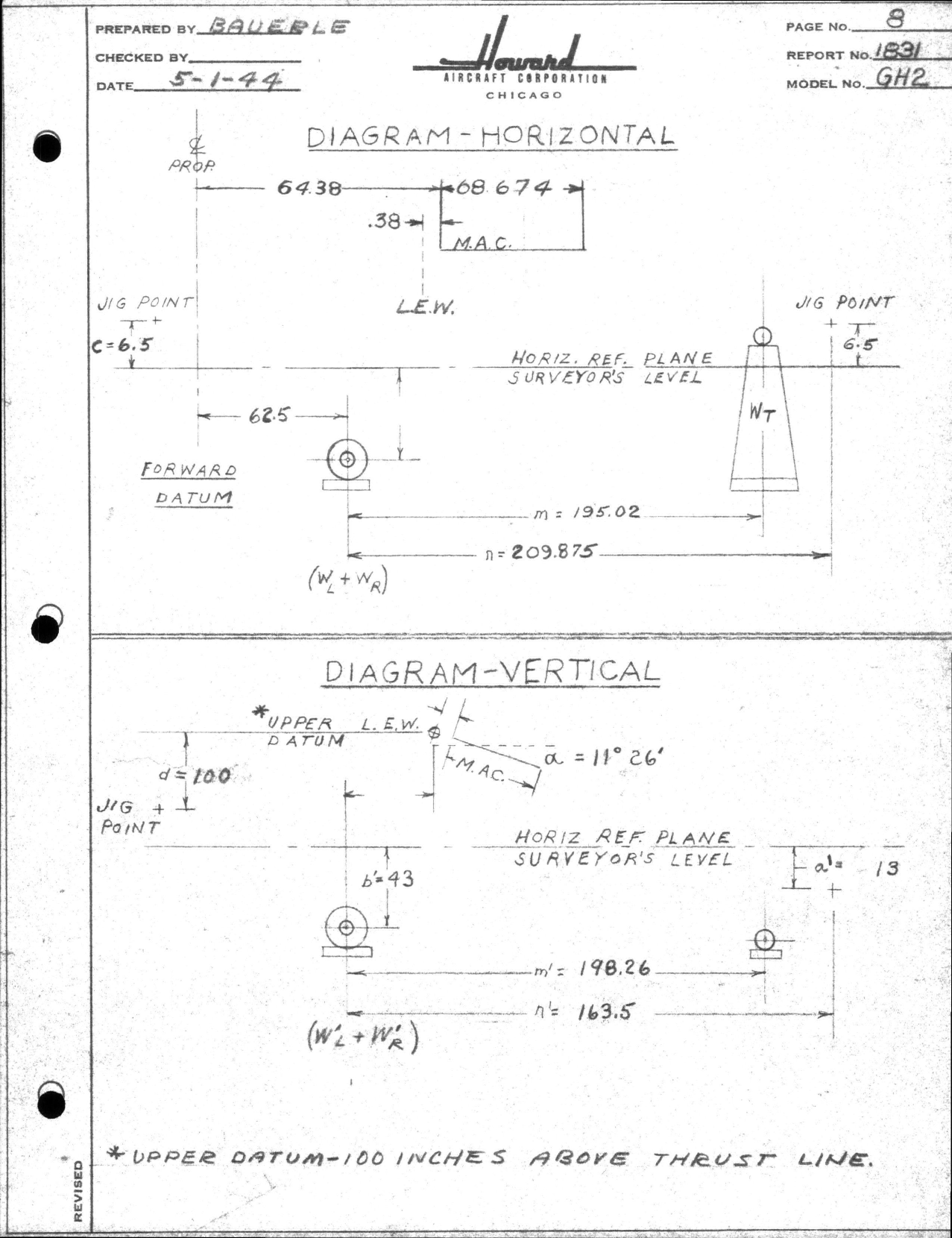 Sample page 11 from AirCorps Library document: Report 1831, Weight and Balance, GH-2 1831