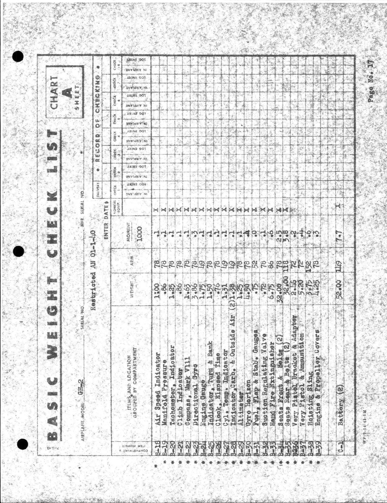 Sample page 20 from AirCorps Library document: Report 1831, Weight and Balance, GH-2 1831