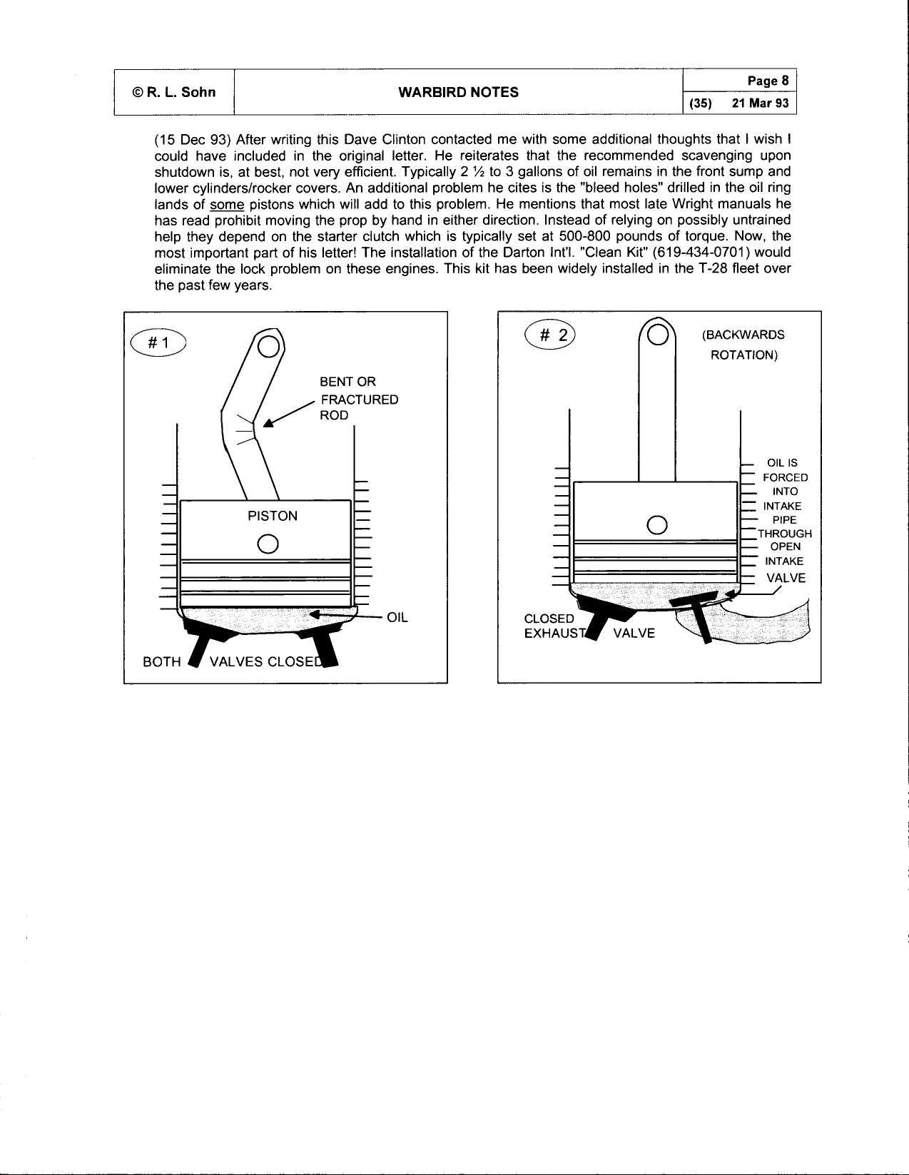 Sample page 10 from AirCorps Library document: Warbird Notes