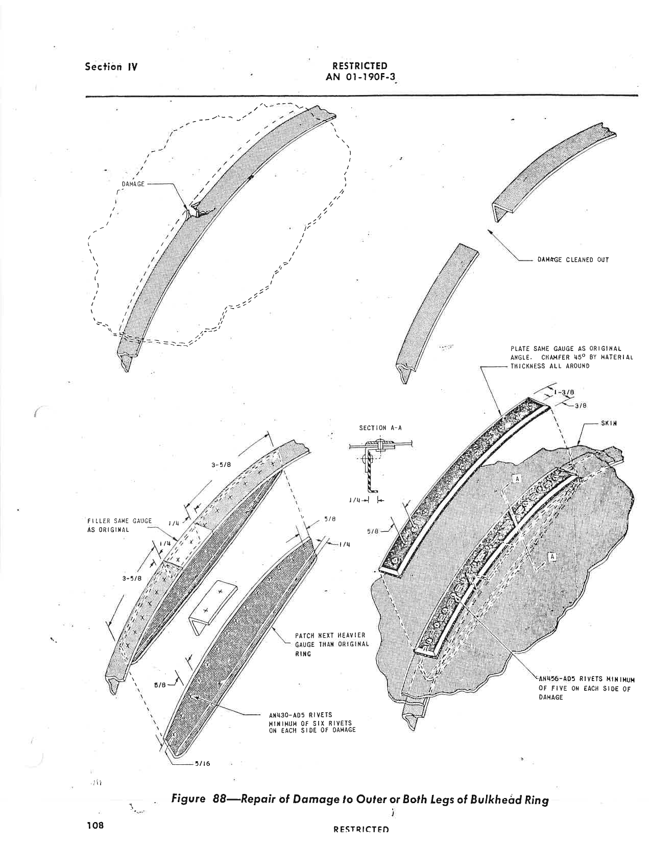 Sample page 104 from AirCorps Library document: Structural Repair - Handbook of Instructions - Wildcat FM-1 & FM-2