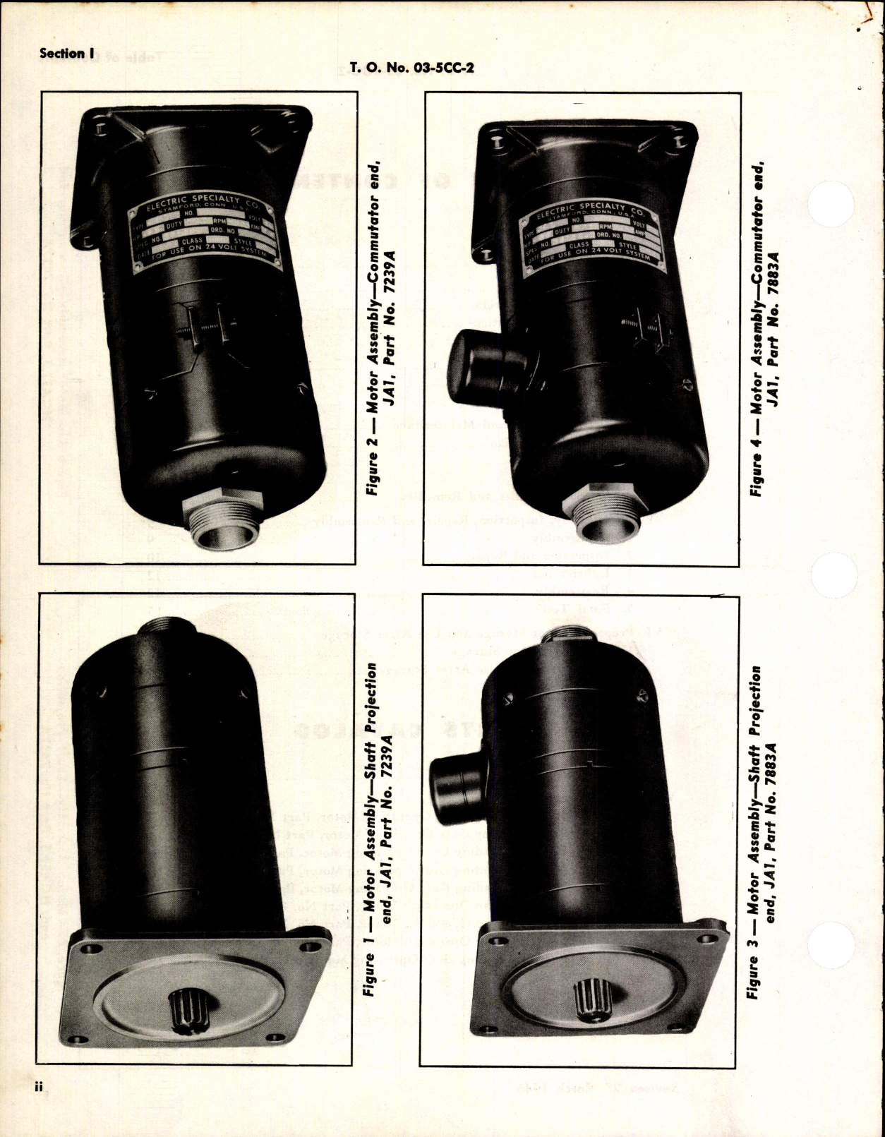 Sample page 4 from AirCorps Library document: Operation, Service, & Overhaul Inst w/ Parts Catalog for Wing Flap Operating Motors, & Landing Gear Motors