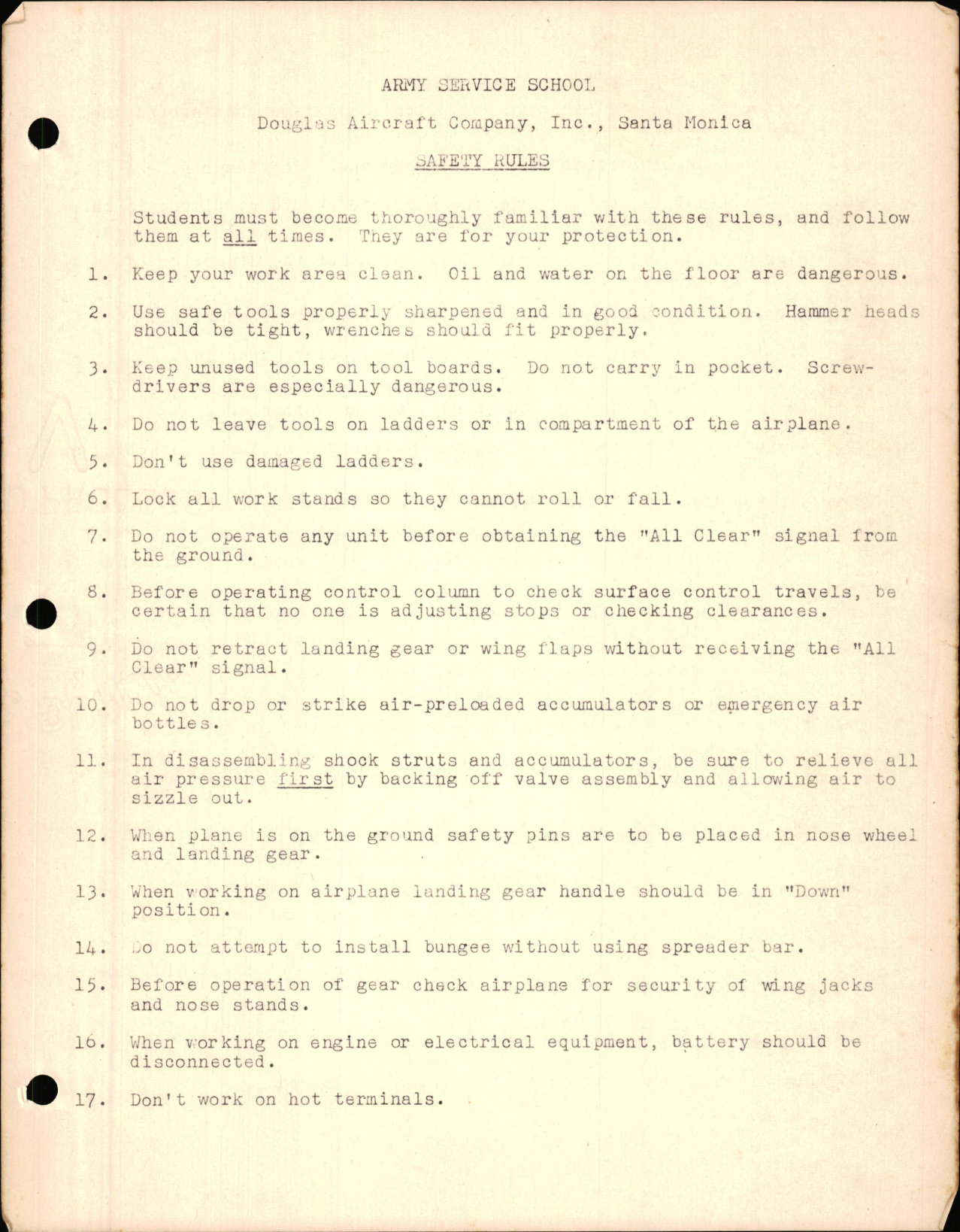 Sample page 7 from AirCorps Library document: Douglas Aircraft Army Service School Project Sheets for C-54