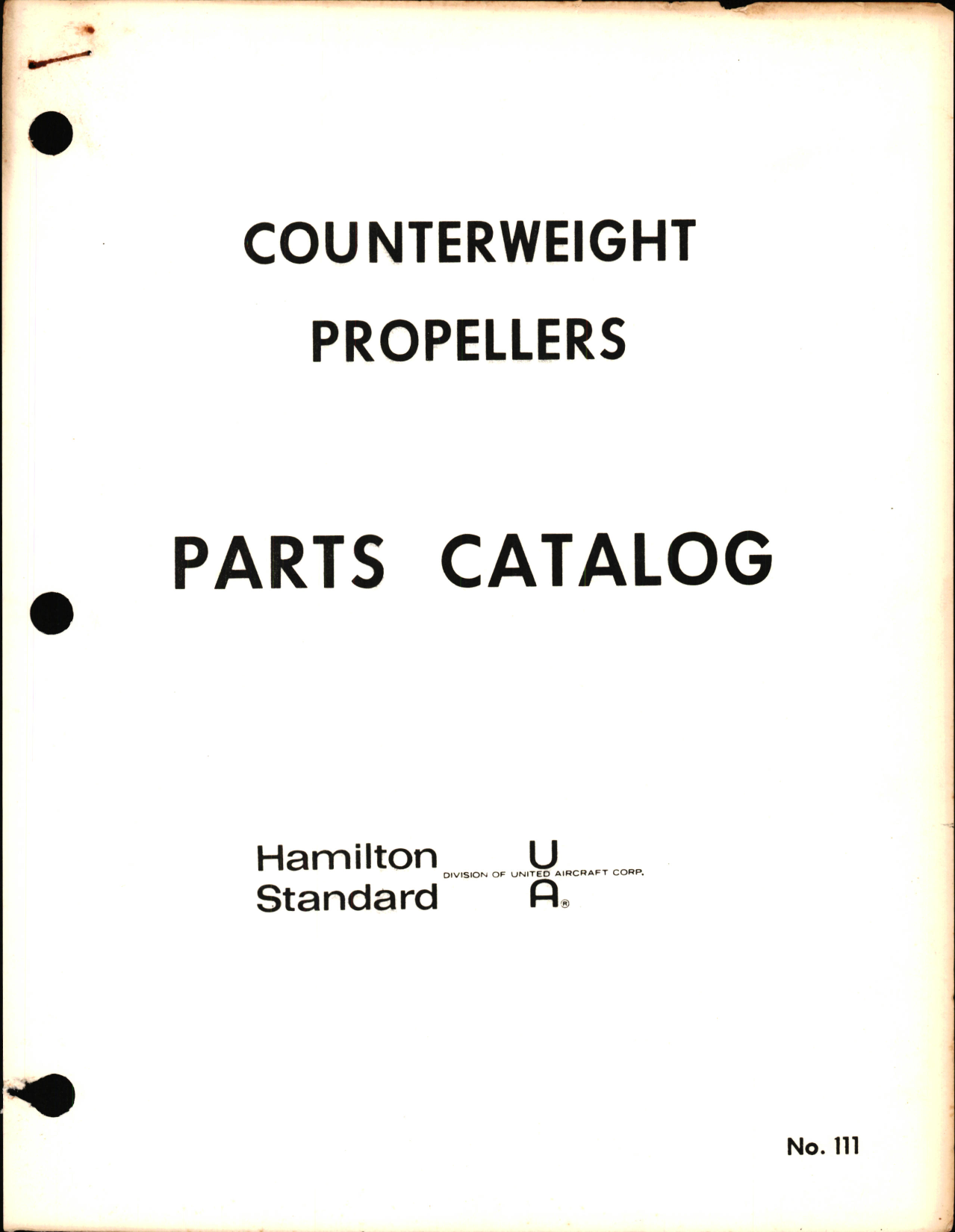 Sample page 1 from AirCorps Library document: Parts Catalog for Counterweight Propellers
