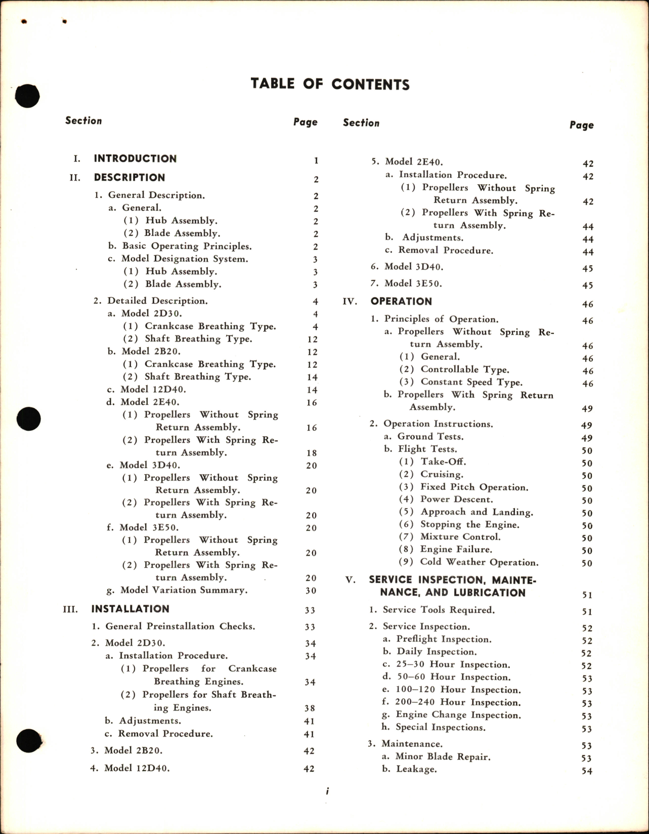 Sample page 5 from AirCorps Library document: Service Manual for Counterweight Propellers