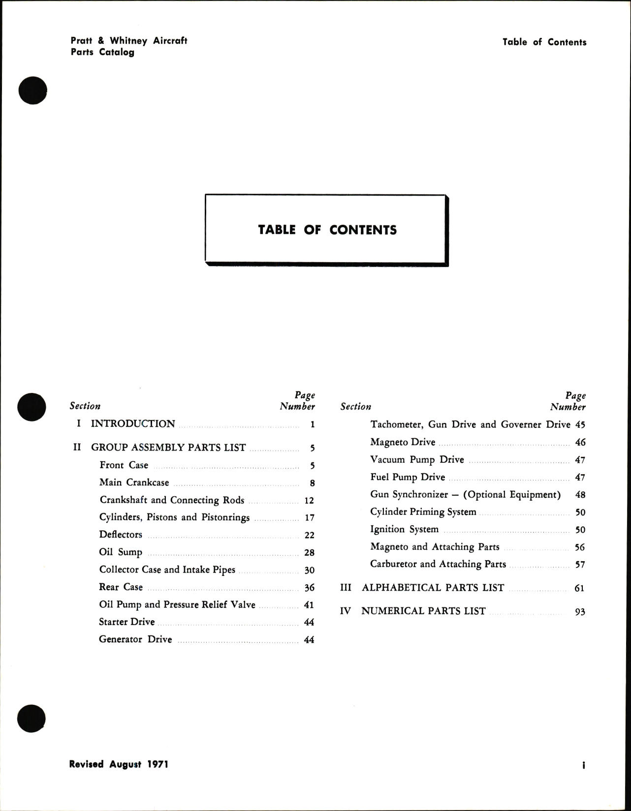 Sample page 5 from AirCorps Library document: Illustrated Parts Catalog for Wasp Jr Engines