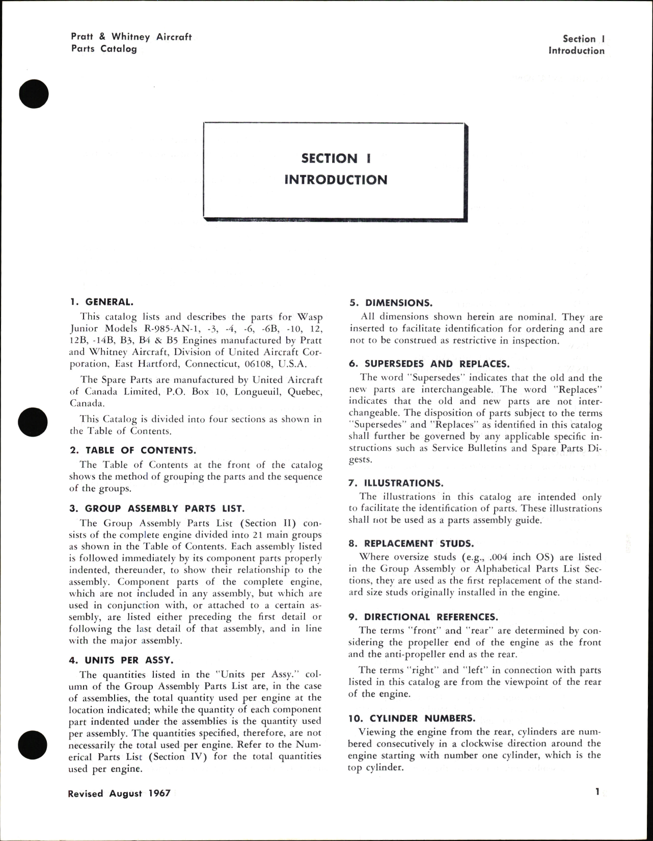 Sample page 7 from AirCorps Library document: Illustrated Parts Catalog for Wasp Jr Engines