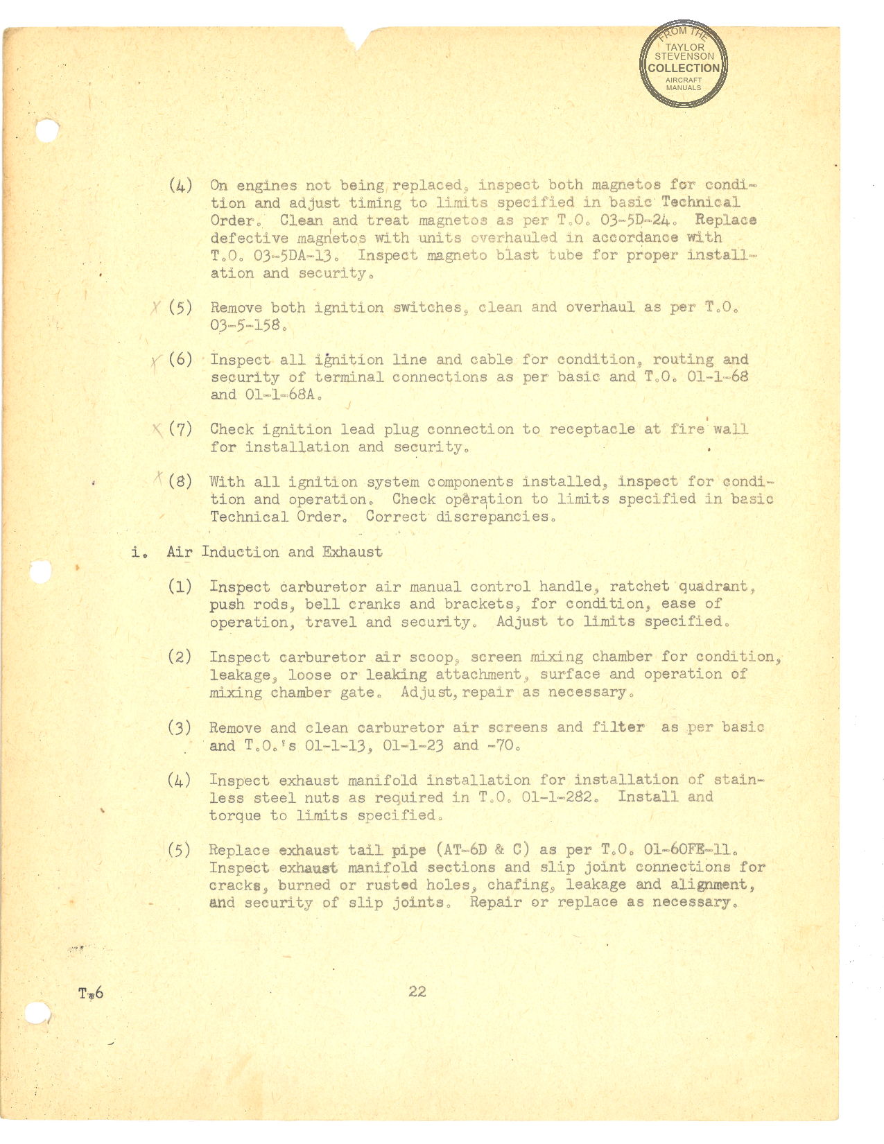 Sample page 22 from AirCorps Library document: Contractor Work Specification - Complete Reconditioning Requirements - T-6