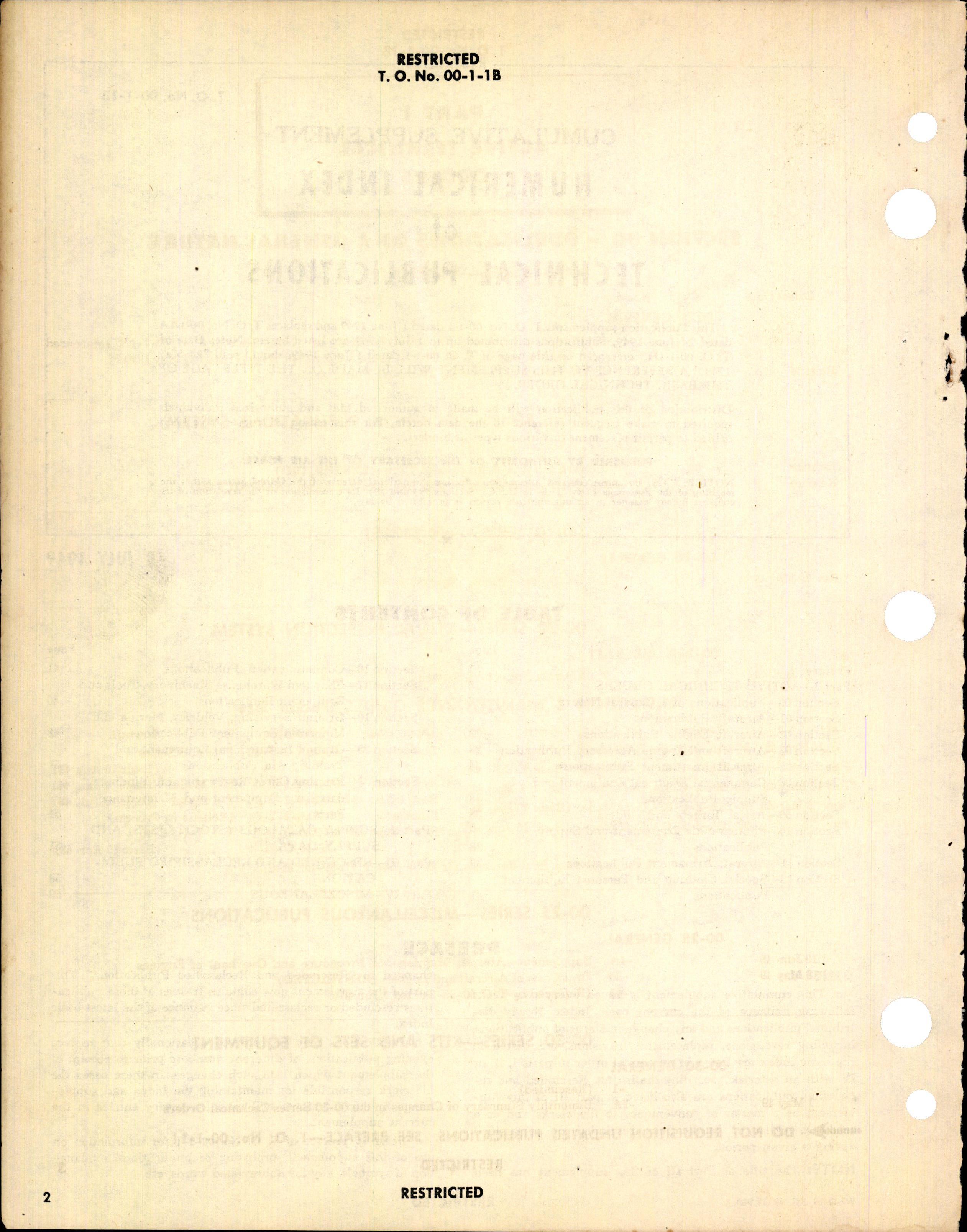 Sample page 2 from AirCorps Library document: Numerical List of Technical Publications