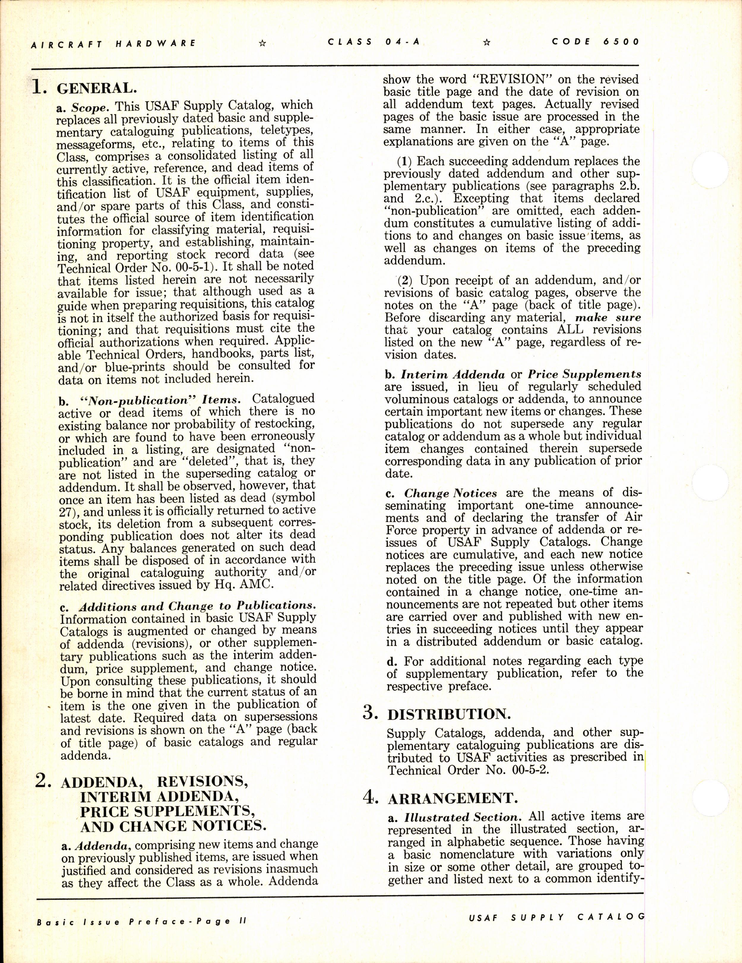 Sample page 4 from AirCorps Library document: USAF Supply Catalog Class 04-A Code 6500 Aircraft Hardware