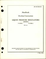 Overhaul Instructions for Liquid Pressure Regulators - Models F-3498-1 and F3498-2